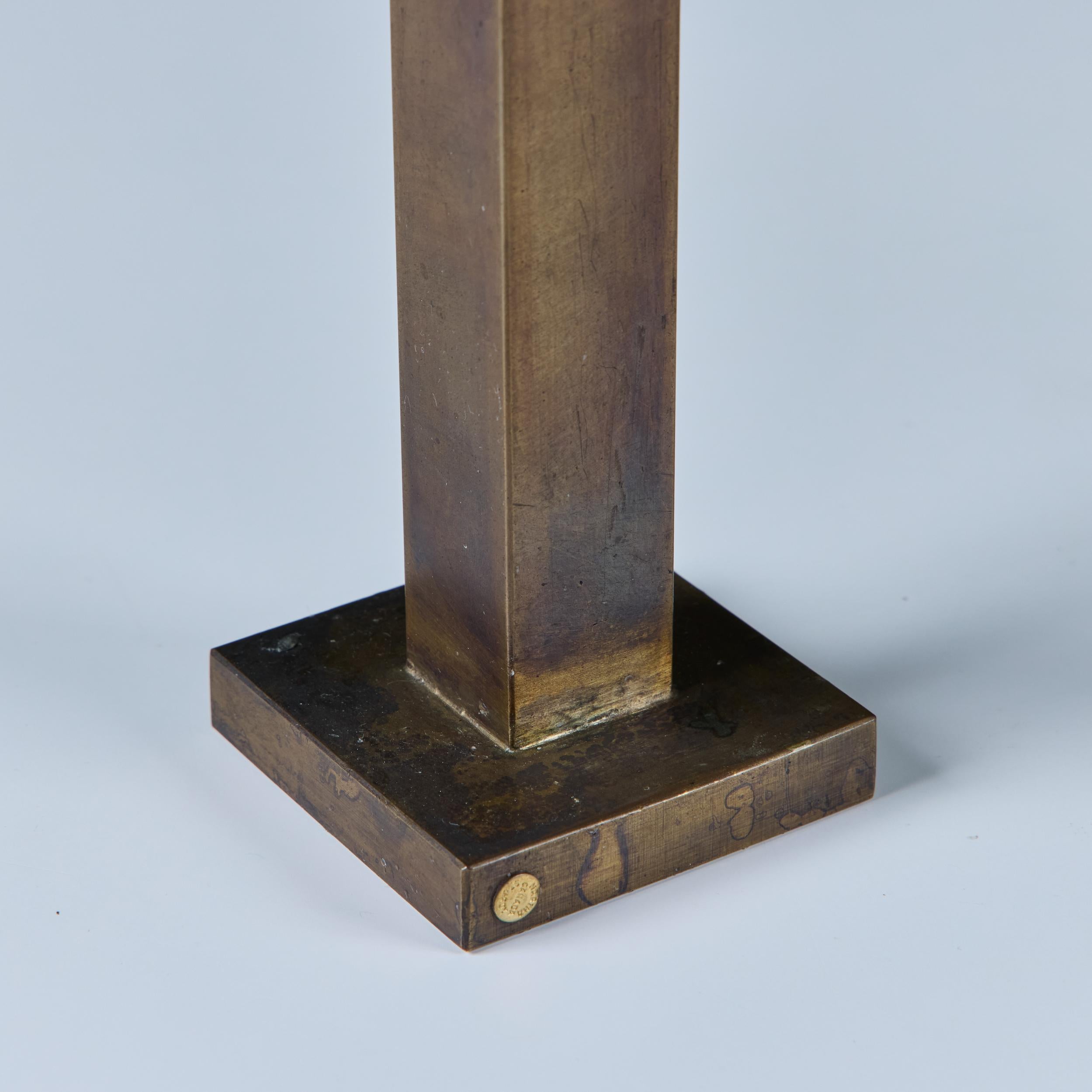 Pair Tall of Brass Candlesticks by Martha Sturdy For Sale 8