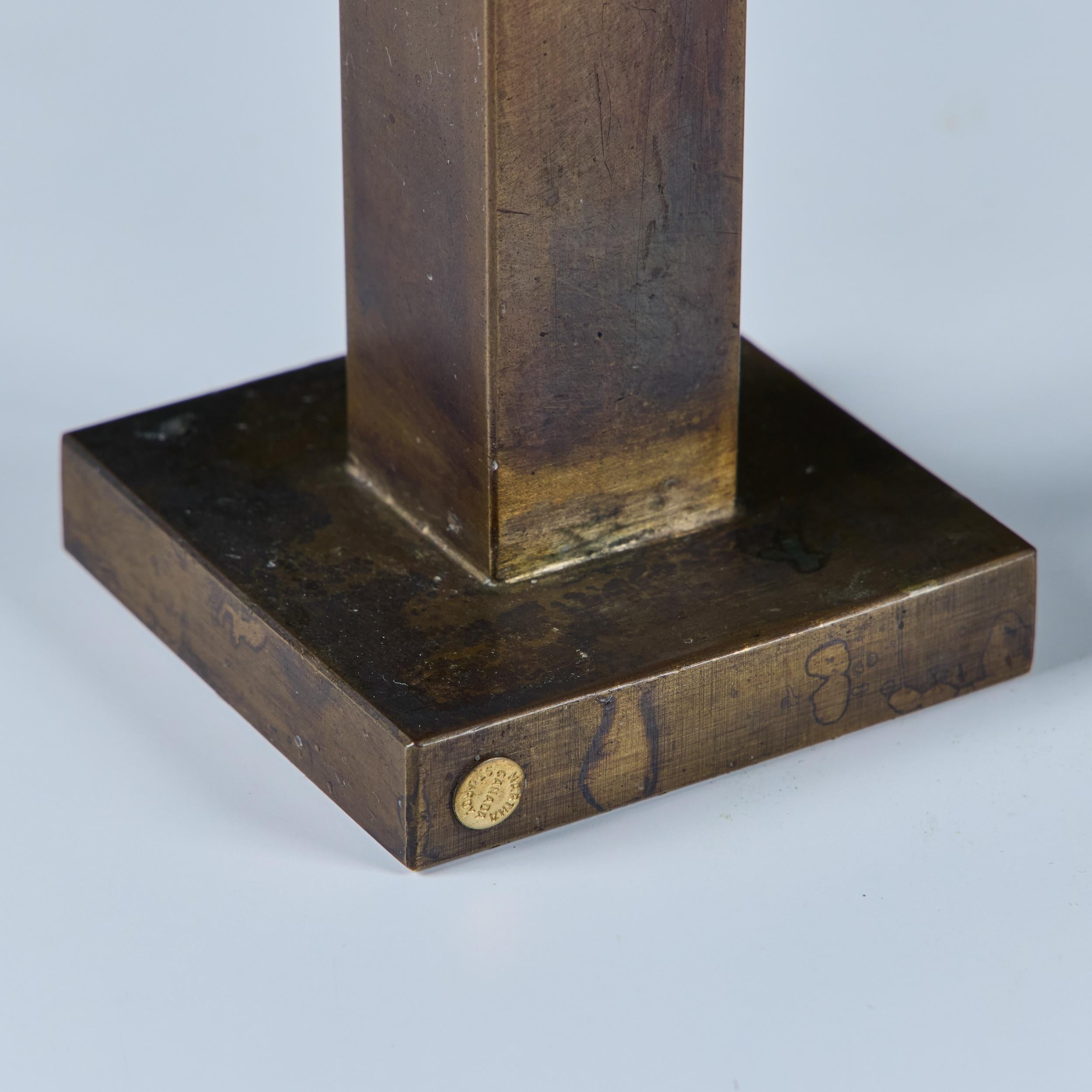 Pair Tall of Brass Candlesticks by Martha Sturdy For Sale 9
