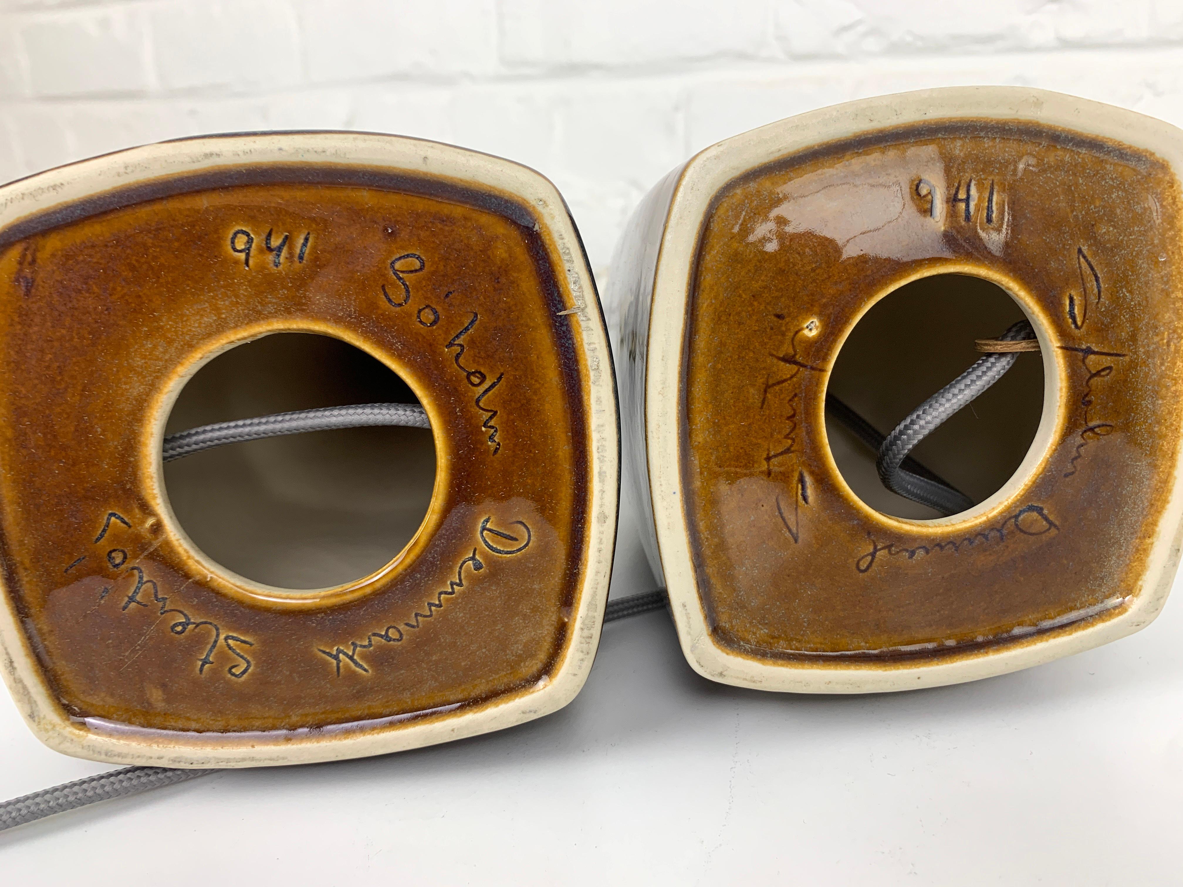 Paire de lampes de table en céramique Søholm Stentøj 941 par Einar Johansen en vente 6