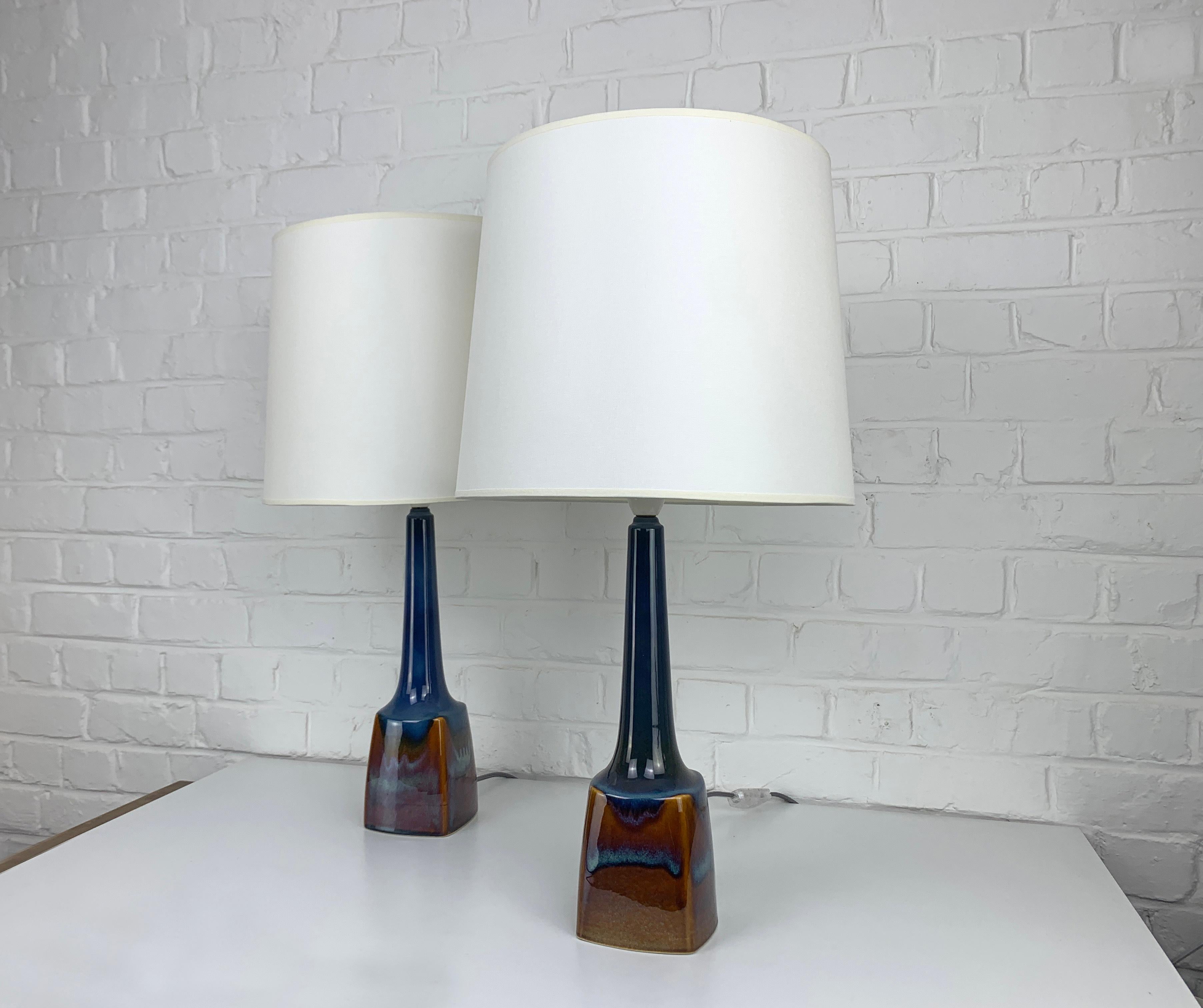 Vernissé Paire de lampes de table en céramique Søholm Stentøj 941 par Einar Johansen en vente