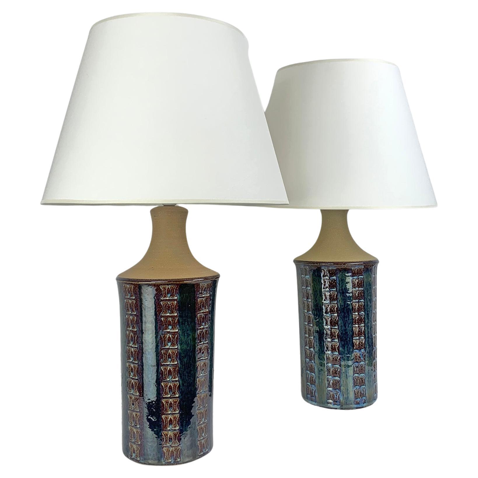 Paire de lampes hautes Søholm Stentøj en grès du milieu du siècle Maria Philippi Danemark 1960