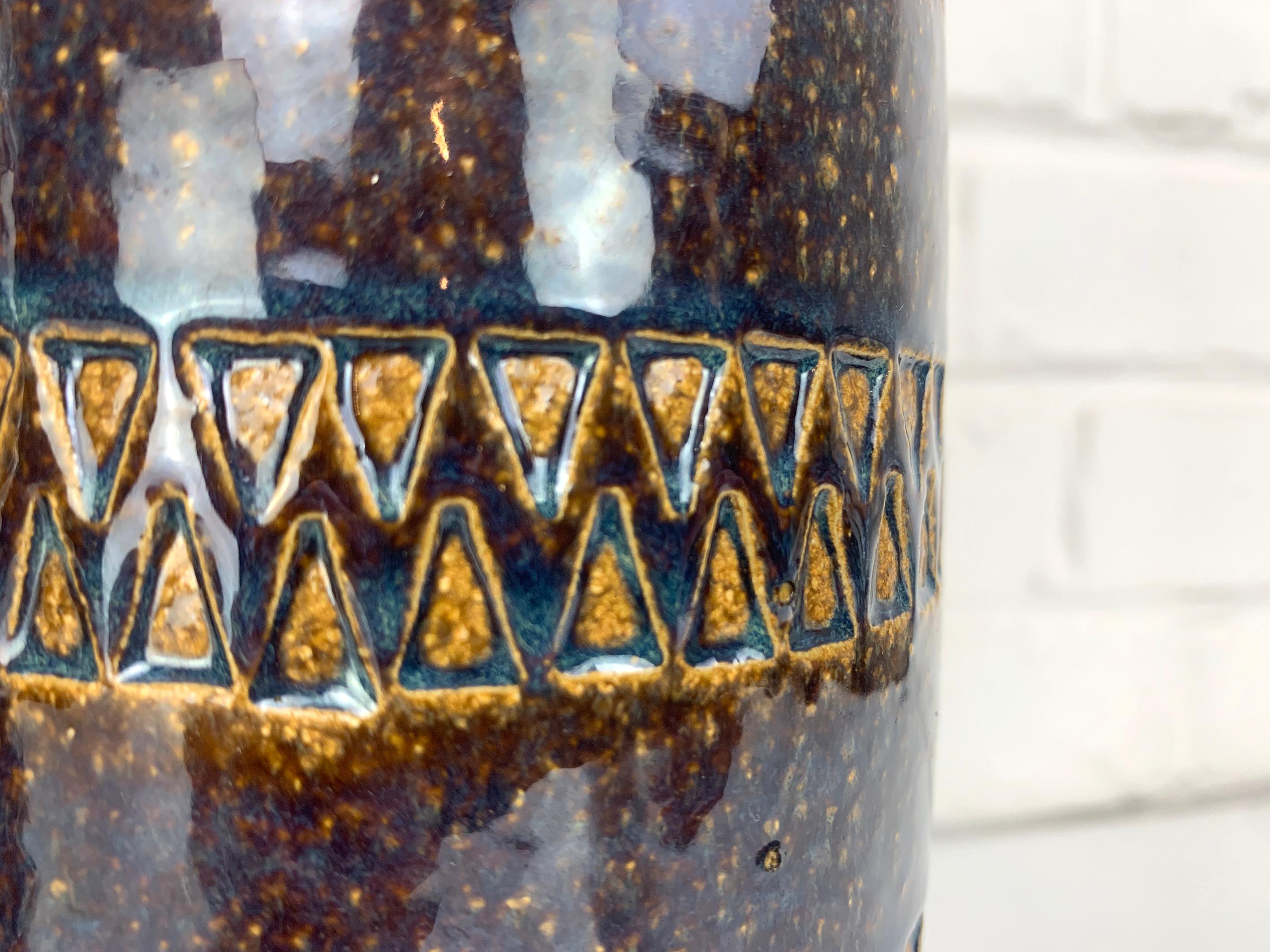 Pair tall Søholm Stentøj Stoneware table lamps Erling Mortensen Denmark 1960 For Sale 1