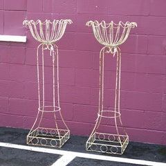 Pair Tall Wire Garden Planters c1930