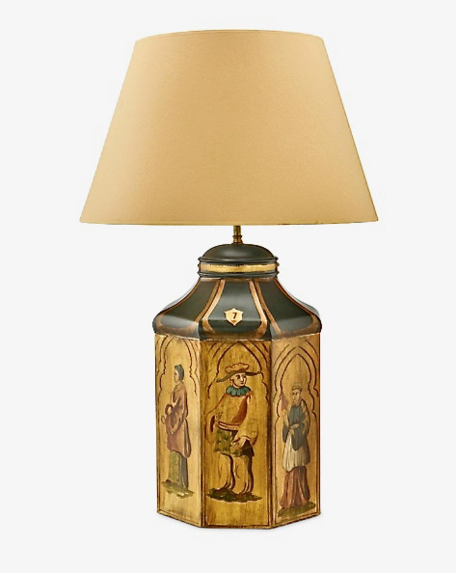 Chinoiserie Pair Tea Canister Table Lamps, 20th Century For Sale