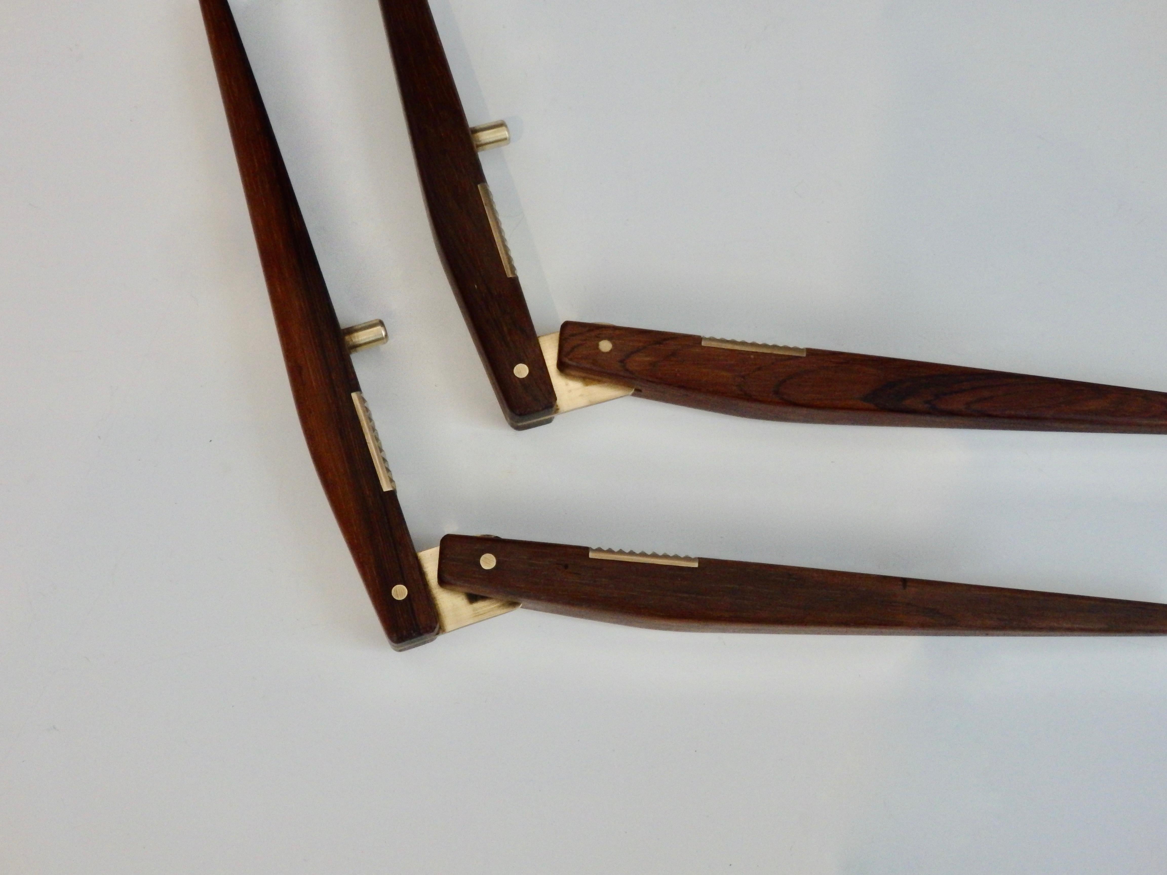 Mid-Century Modern Pair of Teak and Brass Nutcrackers by Paol Knudsen For Sale