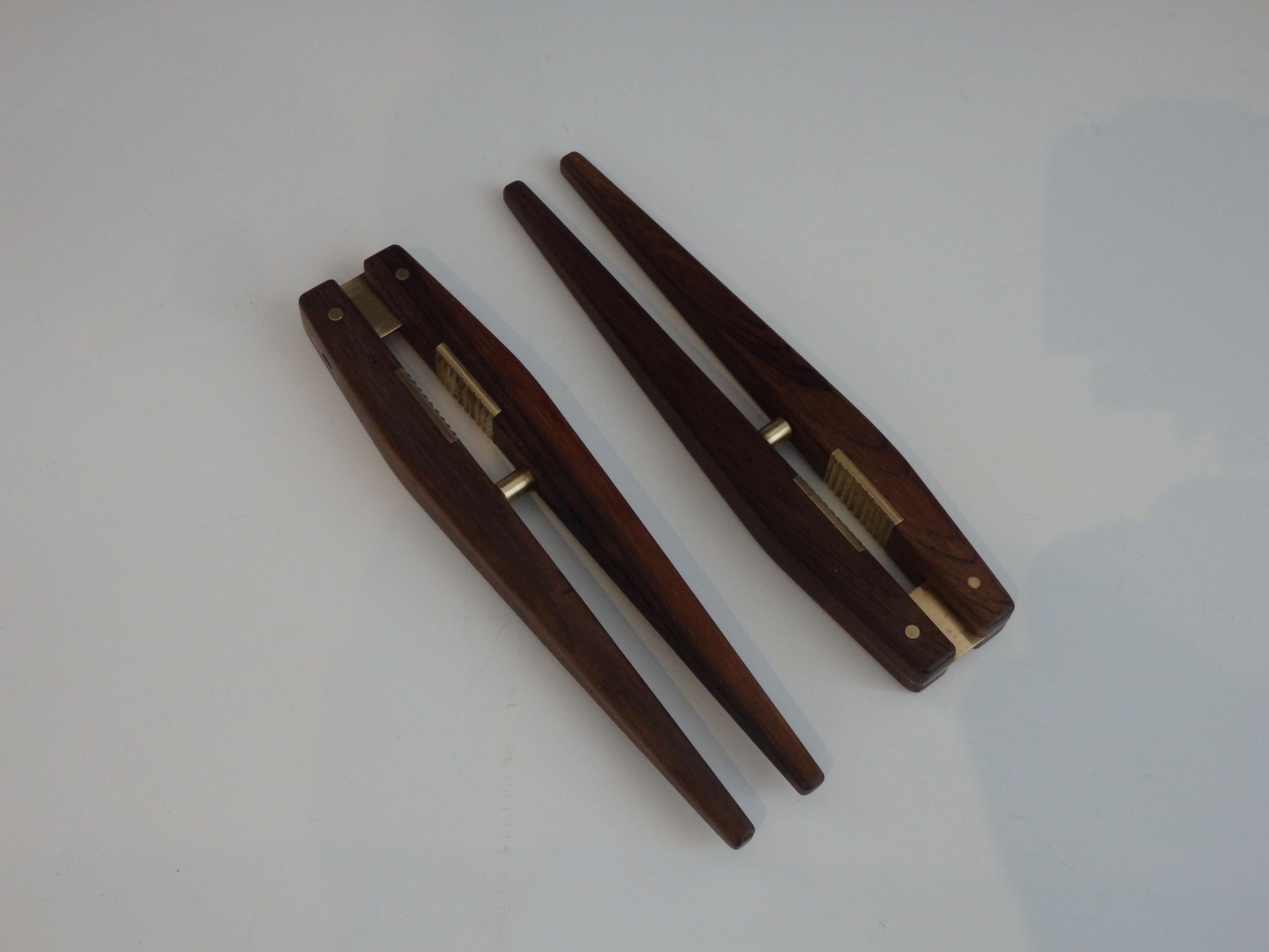 Pair of Teak and Brass Nutcrackers by Paol Knudsen For Sale 1