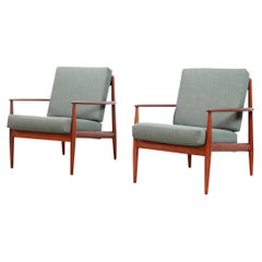 Vintage Teak Danish Grete Jalk Model 118 Armchairs by France and Daverkosen, 1950s, Pair