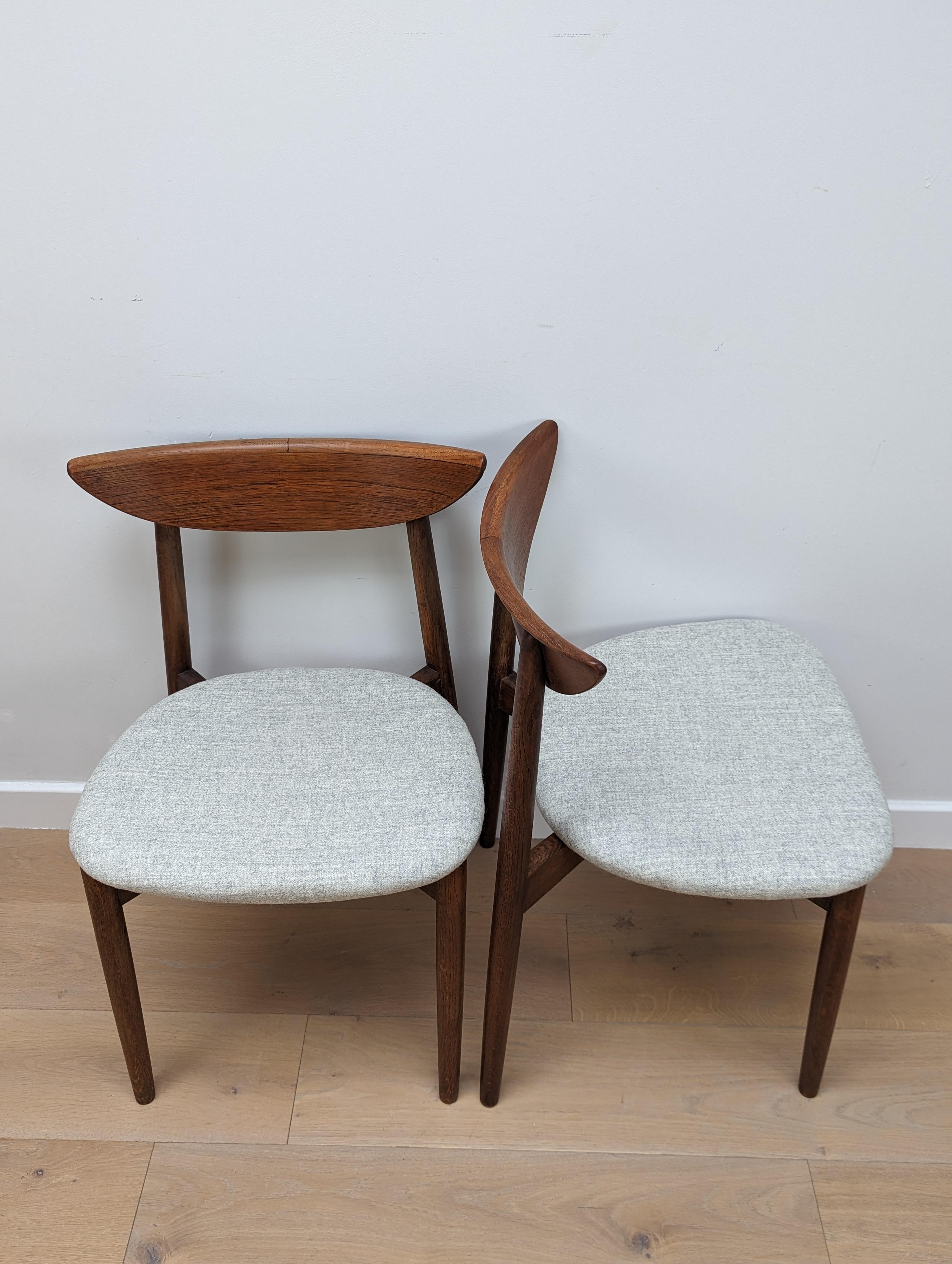 Pair Teak Dining Chairs by Harry Østergaard for Randers Møbelfabrik For Sale 2