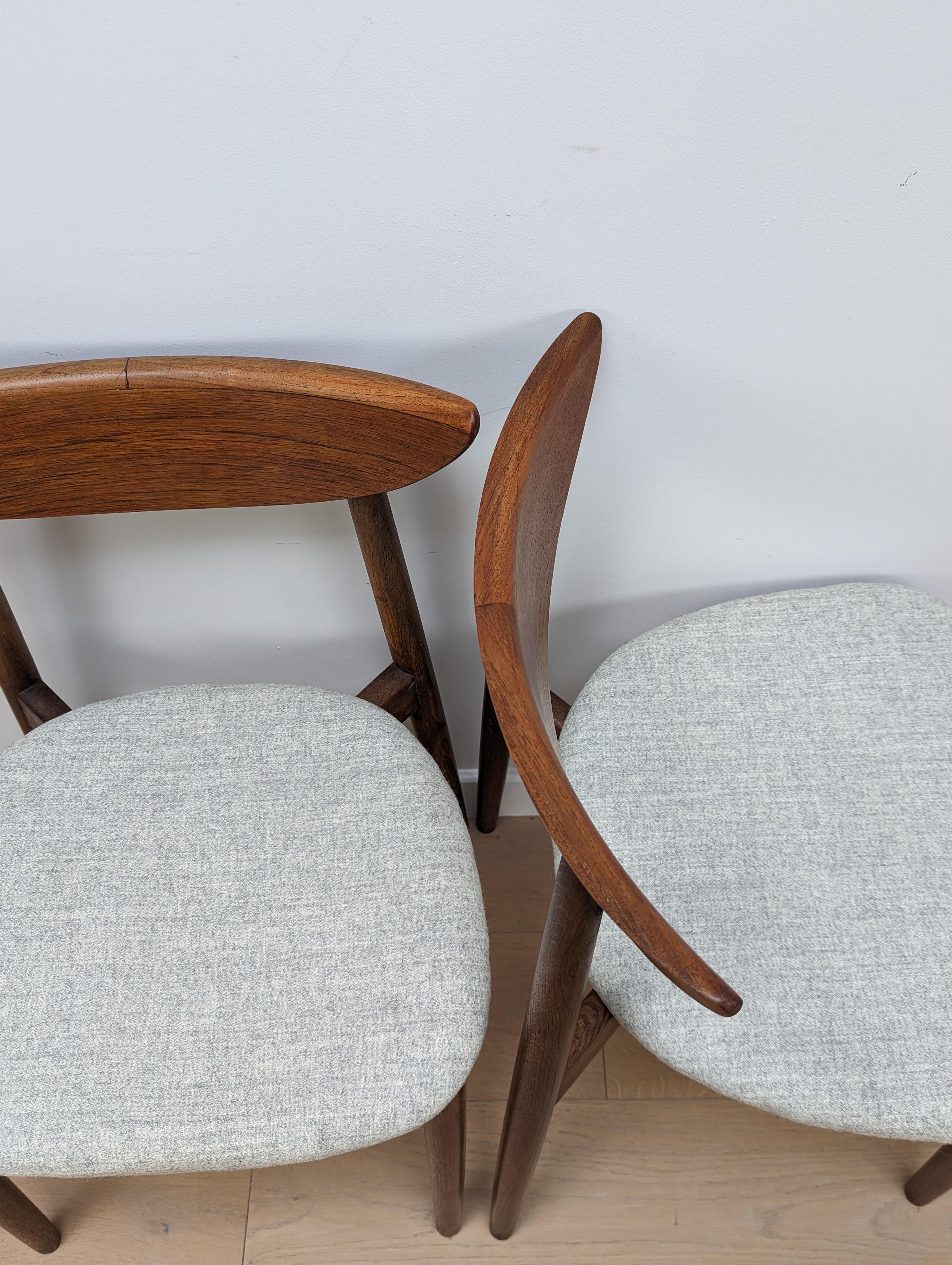 Pair Teak Dining Chairs by Harry Østergaard for Randers Møbelfabrik For Sale 3