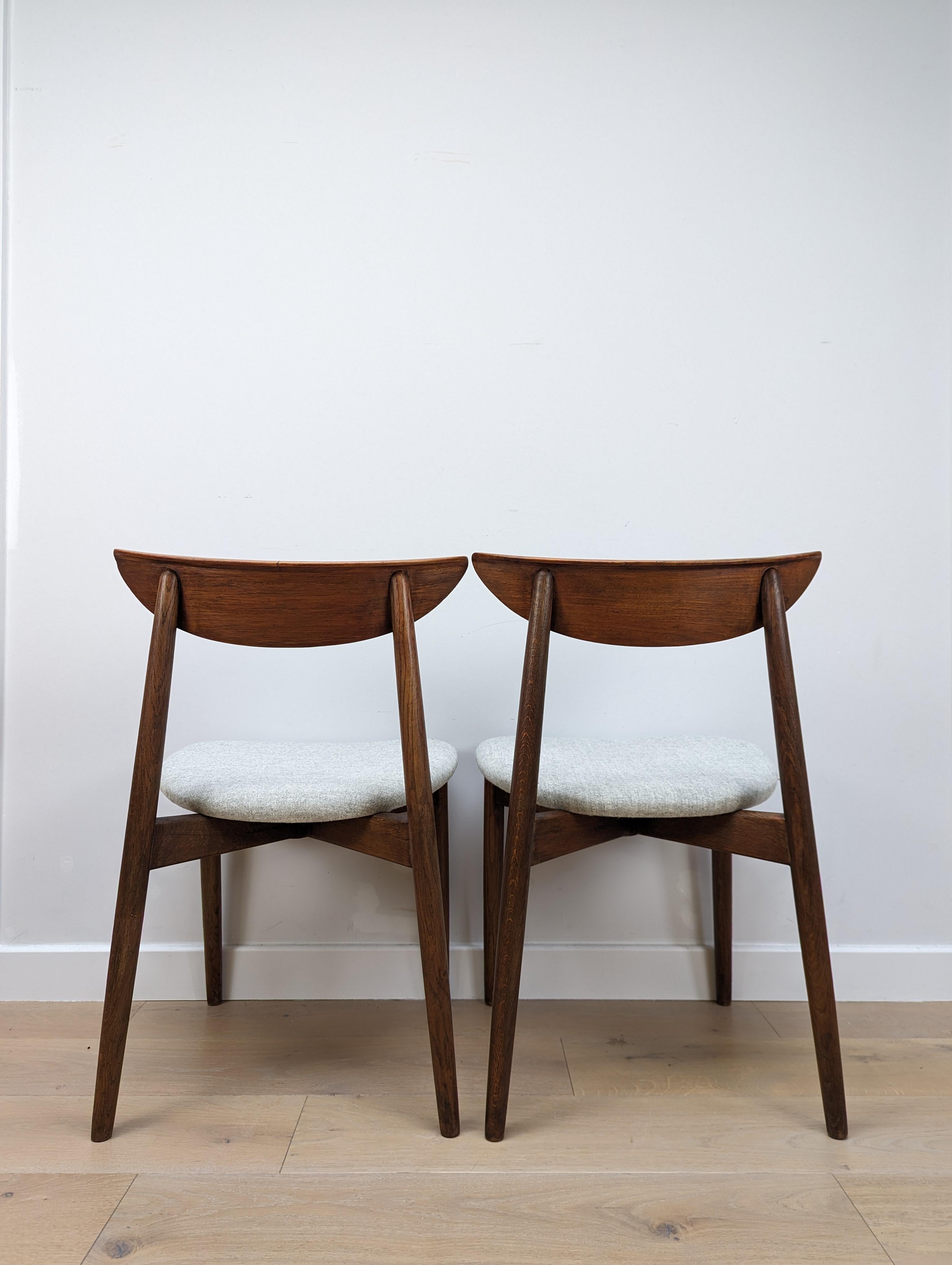 Danish Pair Teak Dining Chairs by Harry Østergaard for Randers Møbelfabrik For Sale
