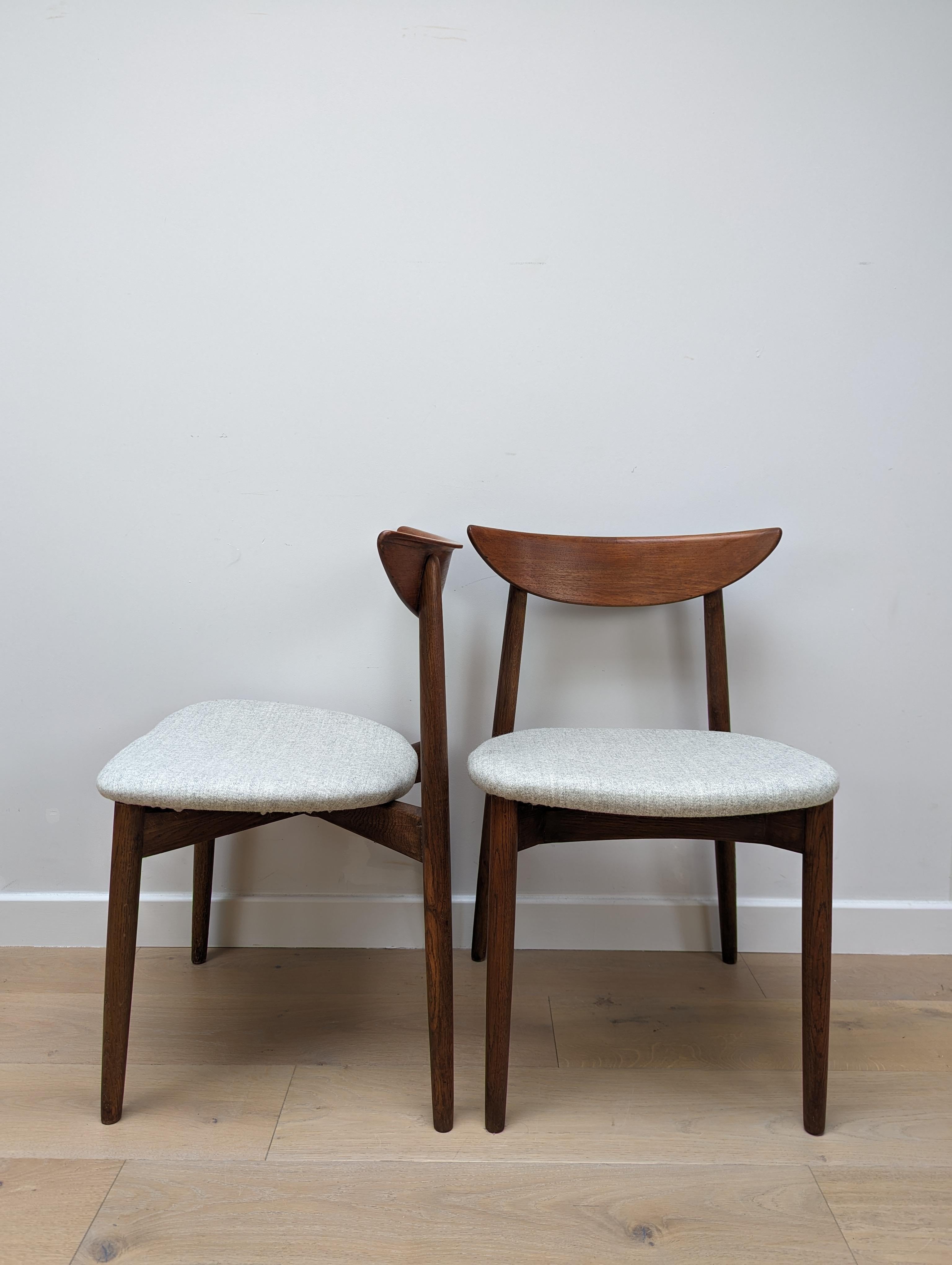 Pair Teak Dining Chairs by Harry Østergaard for Randers Møbelfabrik For Sale 1