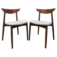 Retro Pair Teak Dining Chairs by Harry Østergaard for Randers Møbelfabrik