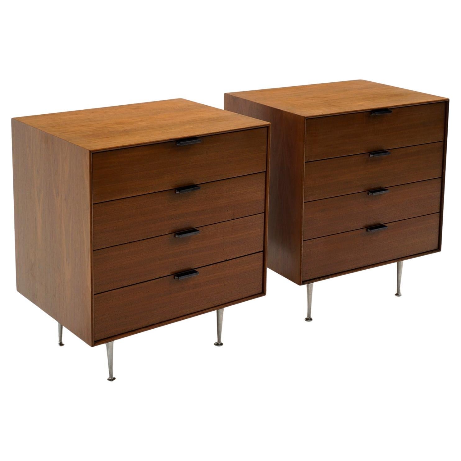 Small Grasscloth Clad Dresser or Night Stand with Brass Pulls at 1stDibs