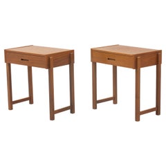 Pair Teak Night Stands Bedside Tables from 1950 Sweden