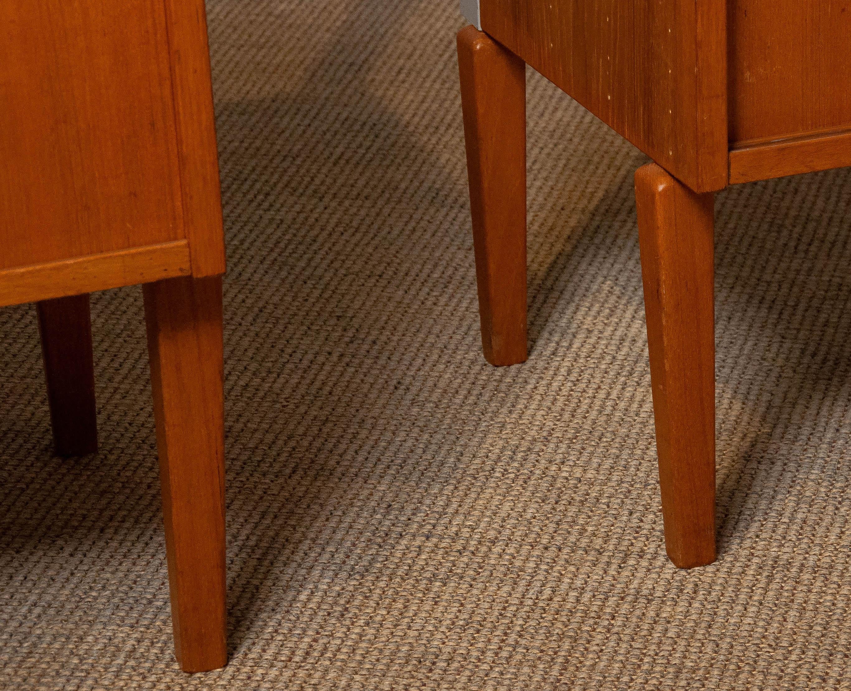 Pair Teak Shelf Systems Bookcases with Steel Bars by Harald Lundqvist for Lizzy 3