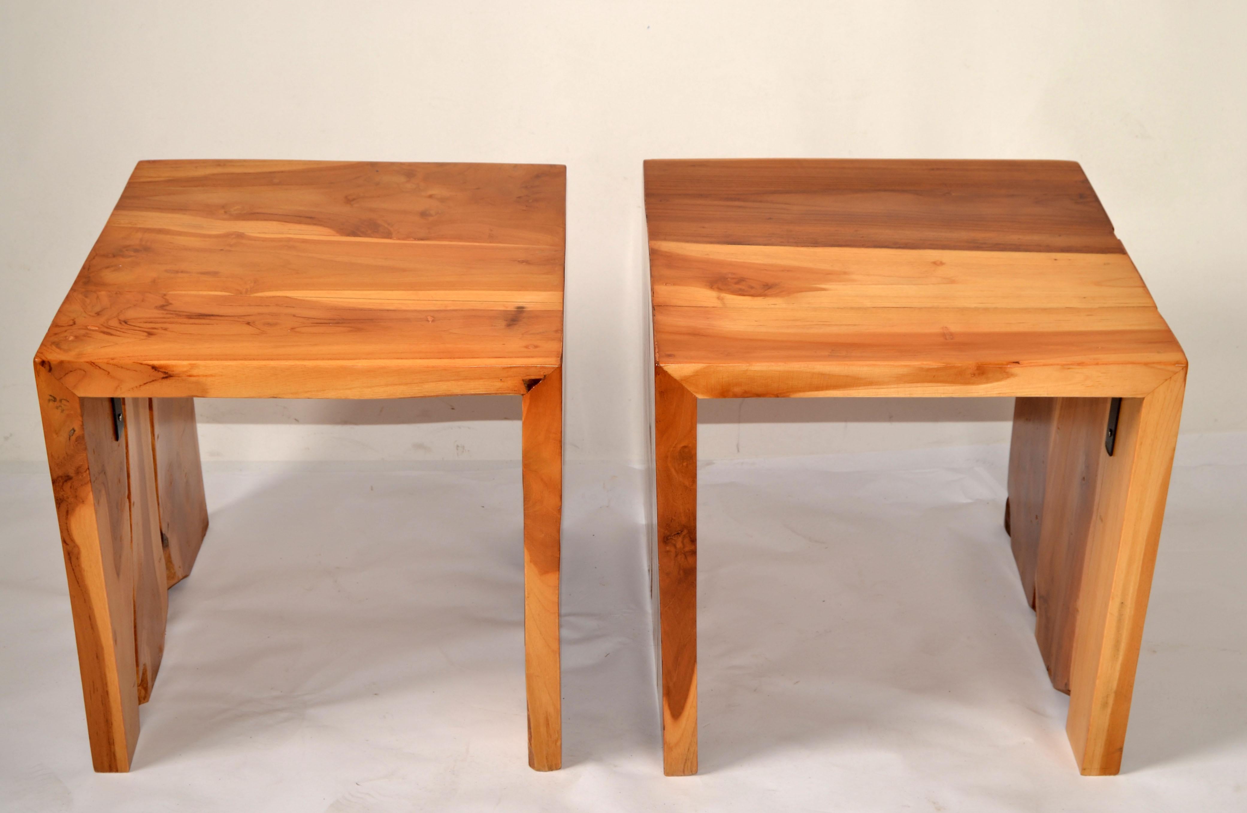 Pareja, Tablero de Madera de Teca Natural Mesilla de Noche Orgánica Moderna Indonesia Moderno orgánico en venta