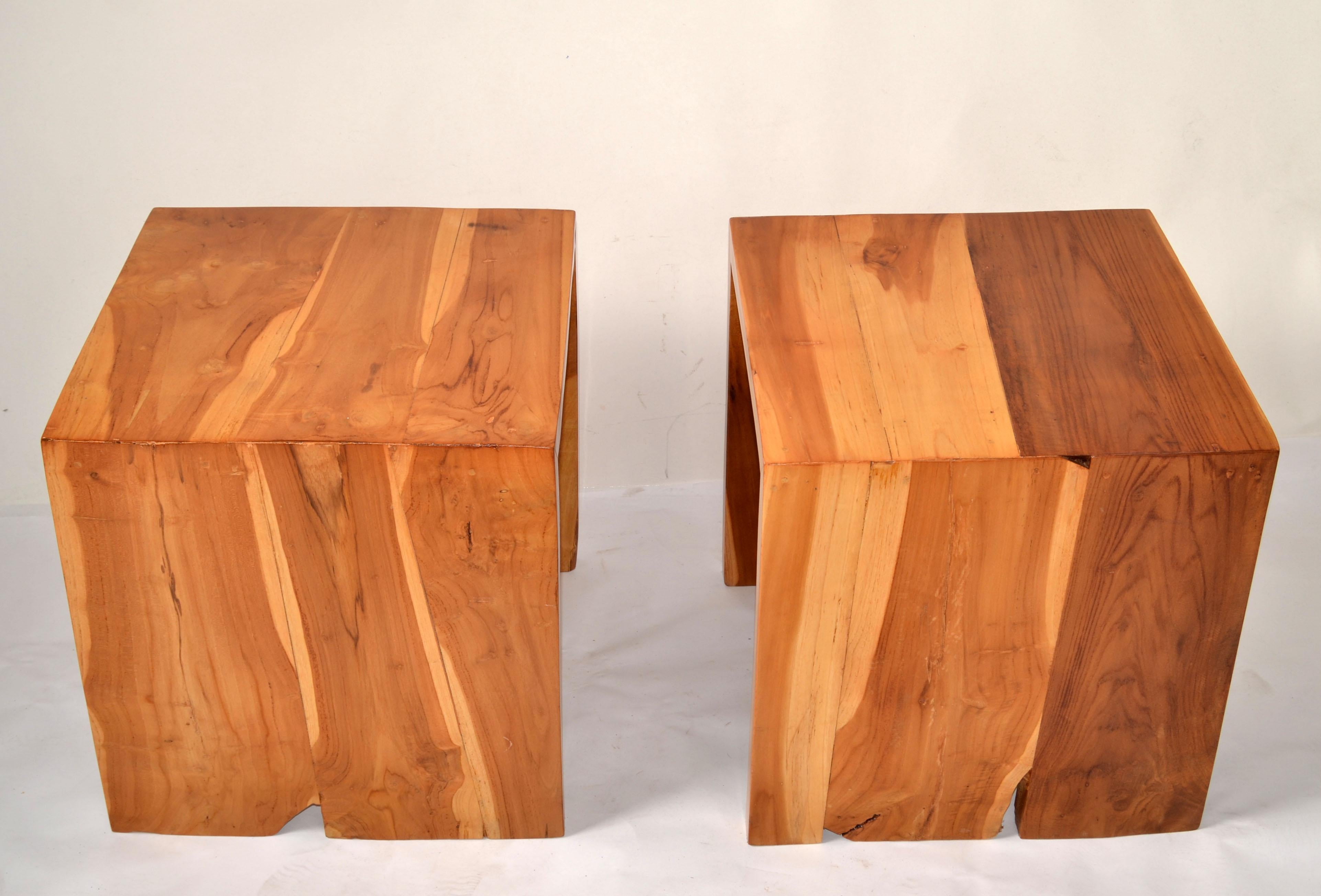 Pareja, Tablero de Madera de Teca Natural Mesilla de Noche Orgánica Moderna Indonesia Acero en venta