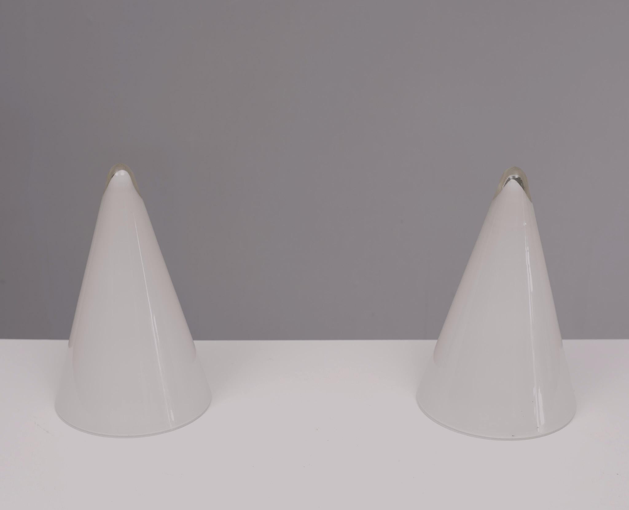 pair Teepee Glass Table Lamps  1970s France  For Sale 3