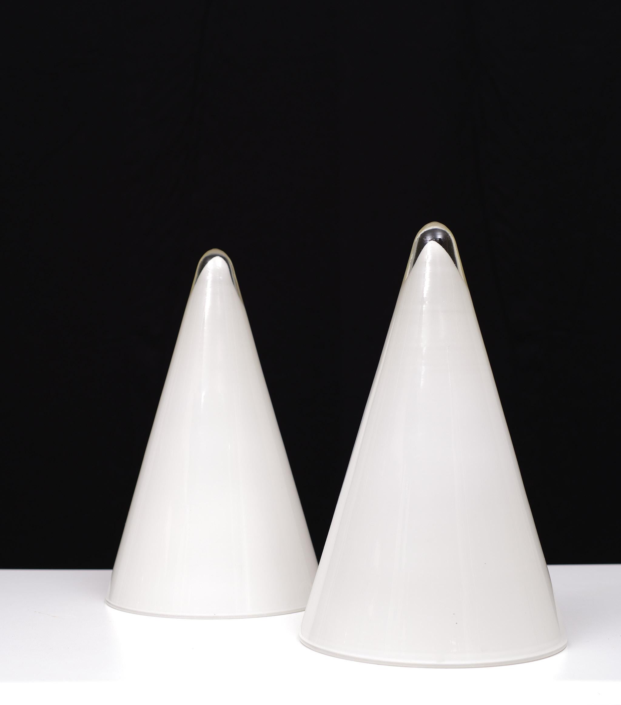 Late 20th Century pair Teepee Glass Table Lamps  1970s France  For Sale