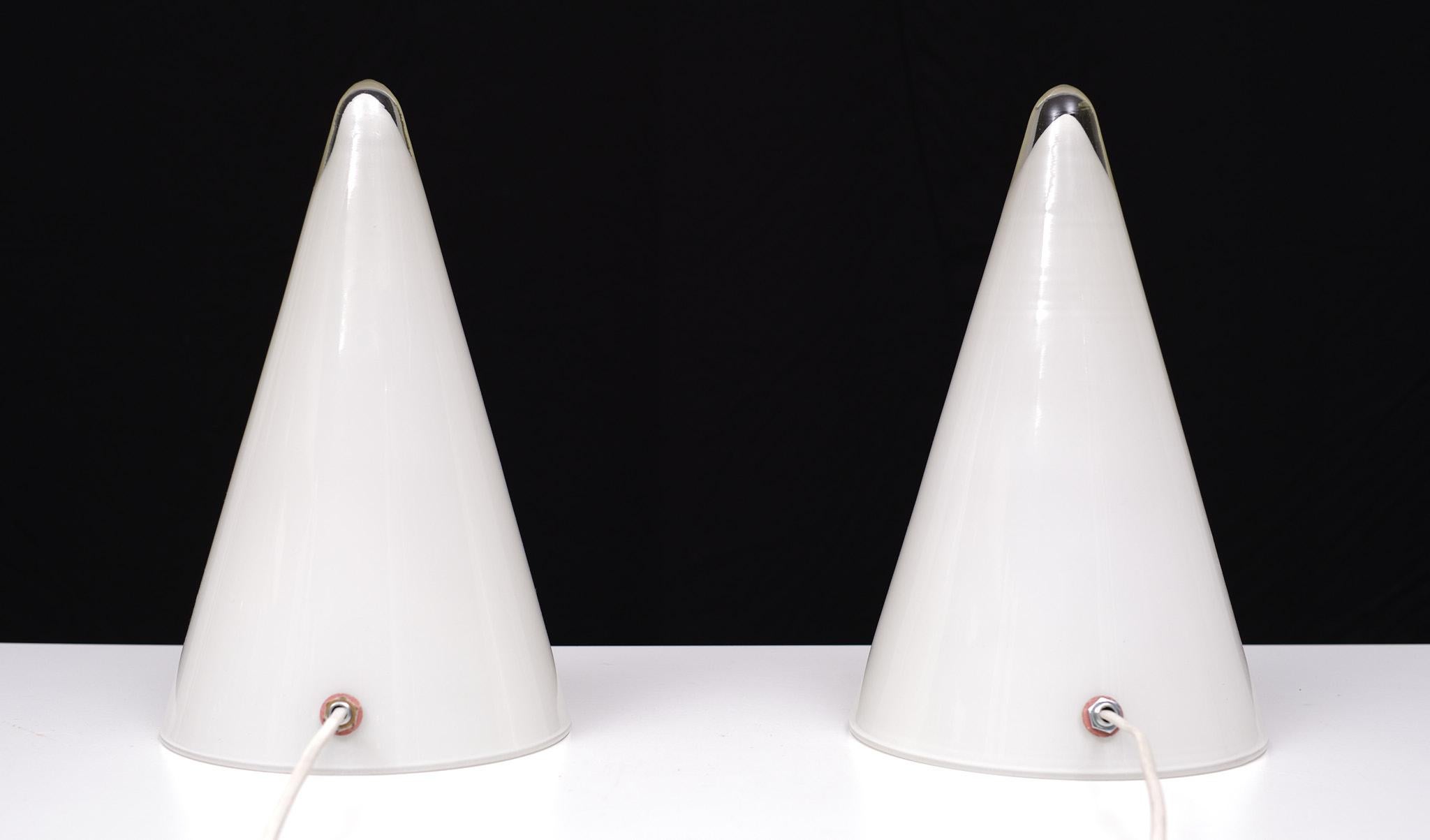 Crystal pair Teepee Glass Table Lamps  1970s France  For Sale