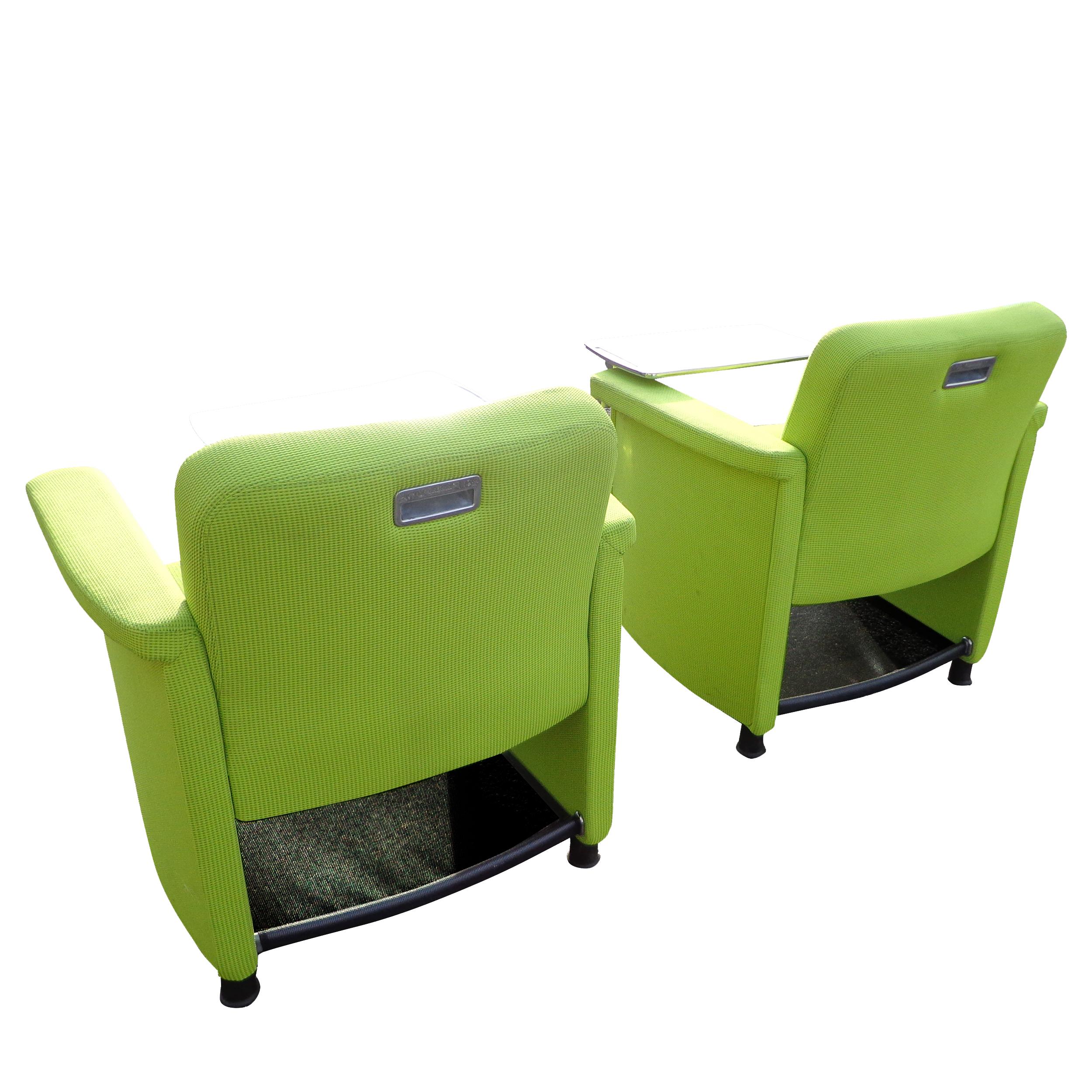 Canadian Pair Teknion Belize Lounge Chairs with Tablet For Sale