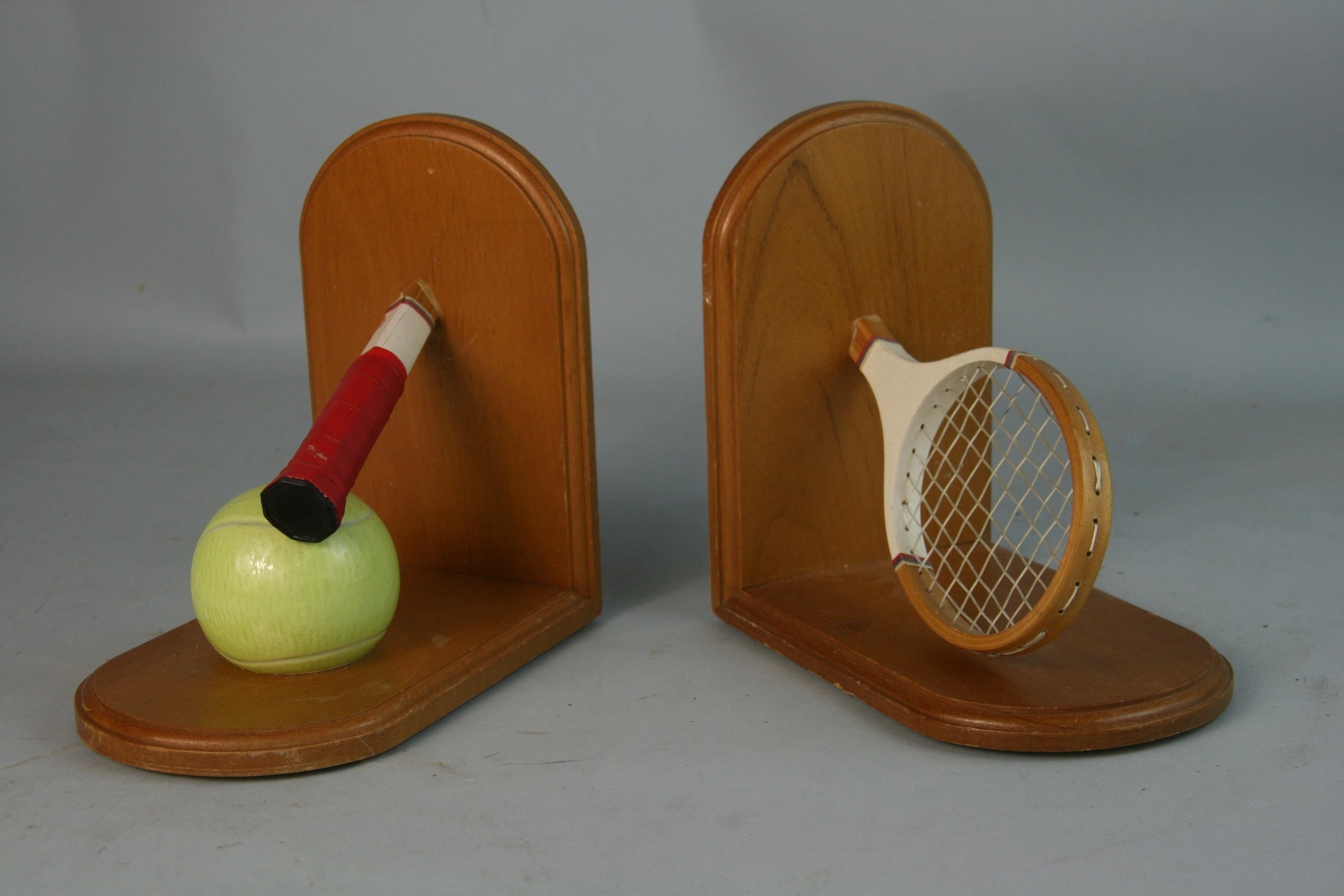 Hardwood Pair Tennis Bookends