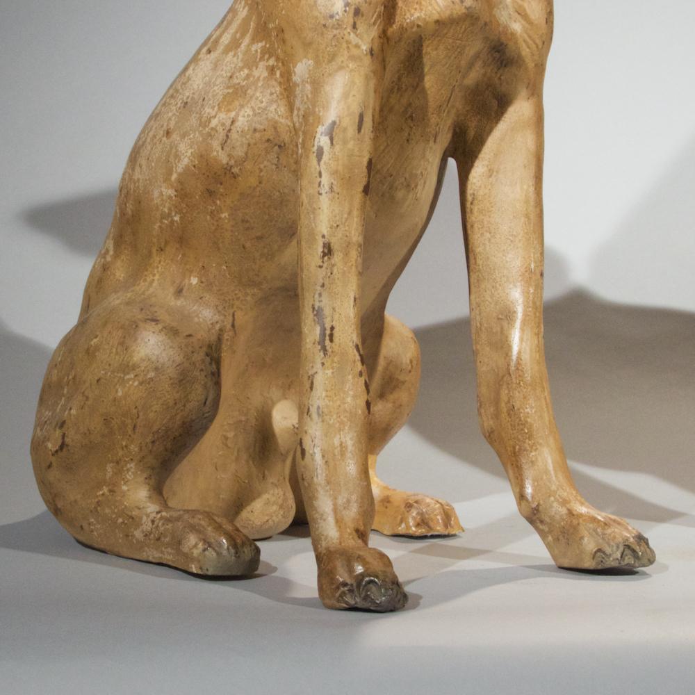Pair of Terracotta Hounds In Fair Condition In New York, NY