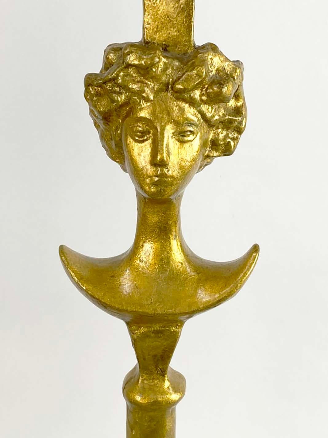 Fin du 20e siècle Paire de lampes de table Tete de Femme d'après Alberto Giacometti---Rockefeller Collection en vente