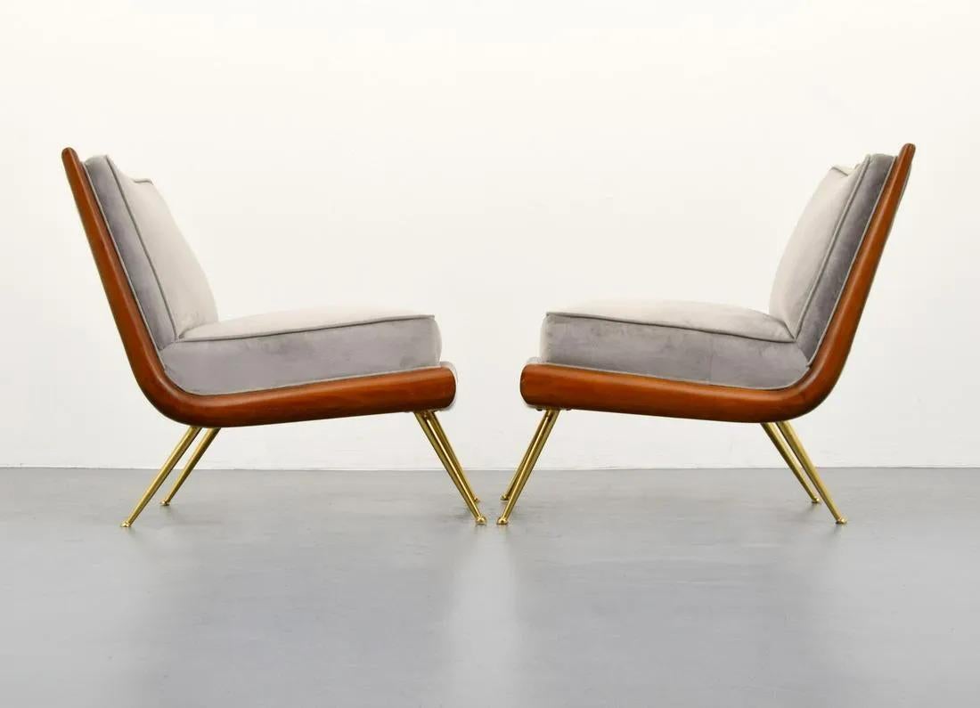Mid-Century Modern Lounge Chairs, in the style of T.H. Robsjohn-Gibbings