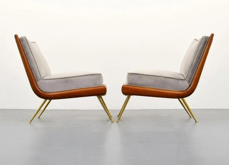 Mid-Century Modern Pair T.H. Robsjohn-Gibbings Lounge Chairs For Sale