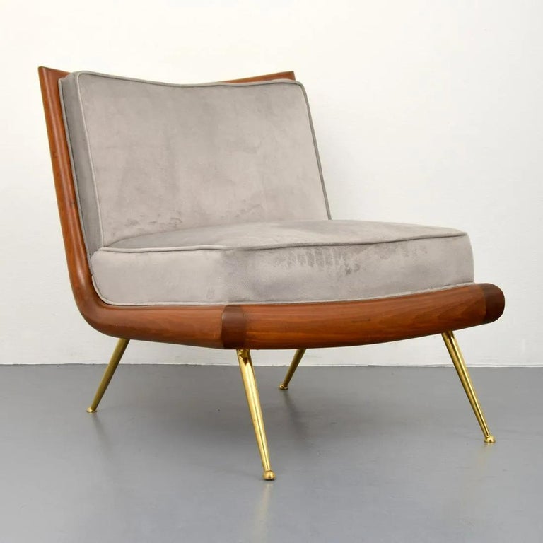 Pair T.H. Robsjohn-Gibbings Lounge Chairs In Good Condition For Sale In New York, NY