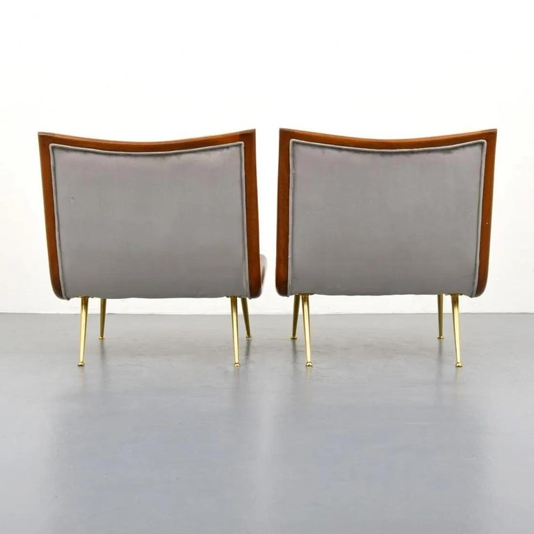 Mid-20th Century Pair T.H. Robsjohn-Gibbings Lounge Chairs For Sale