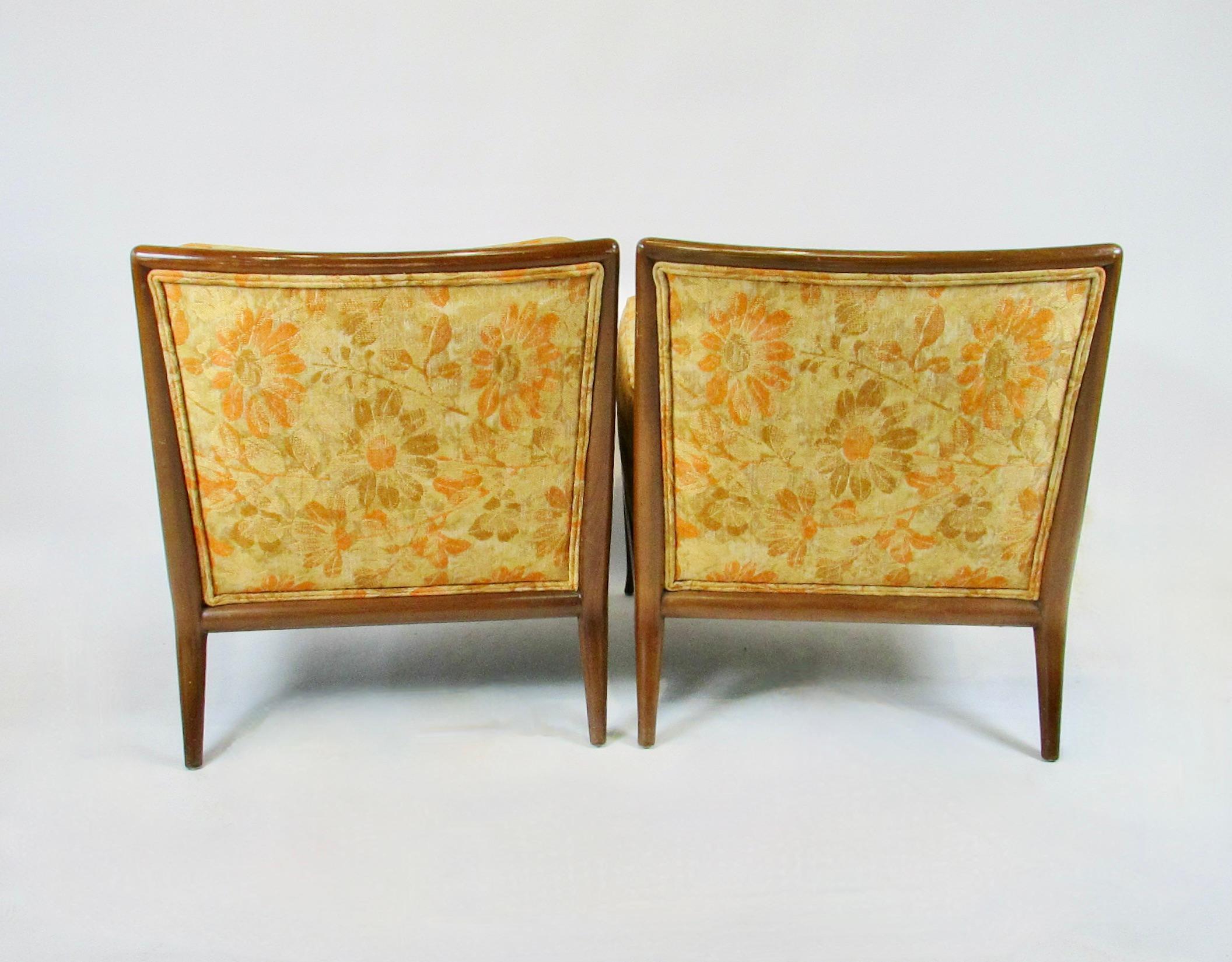 TH Robsjohn Gibbings paire de fauteuils de salon Widdicomb en état d'origine tel qu'il a été trouvé en vente 9