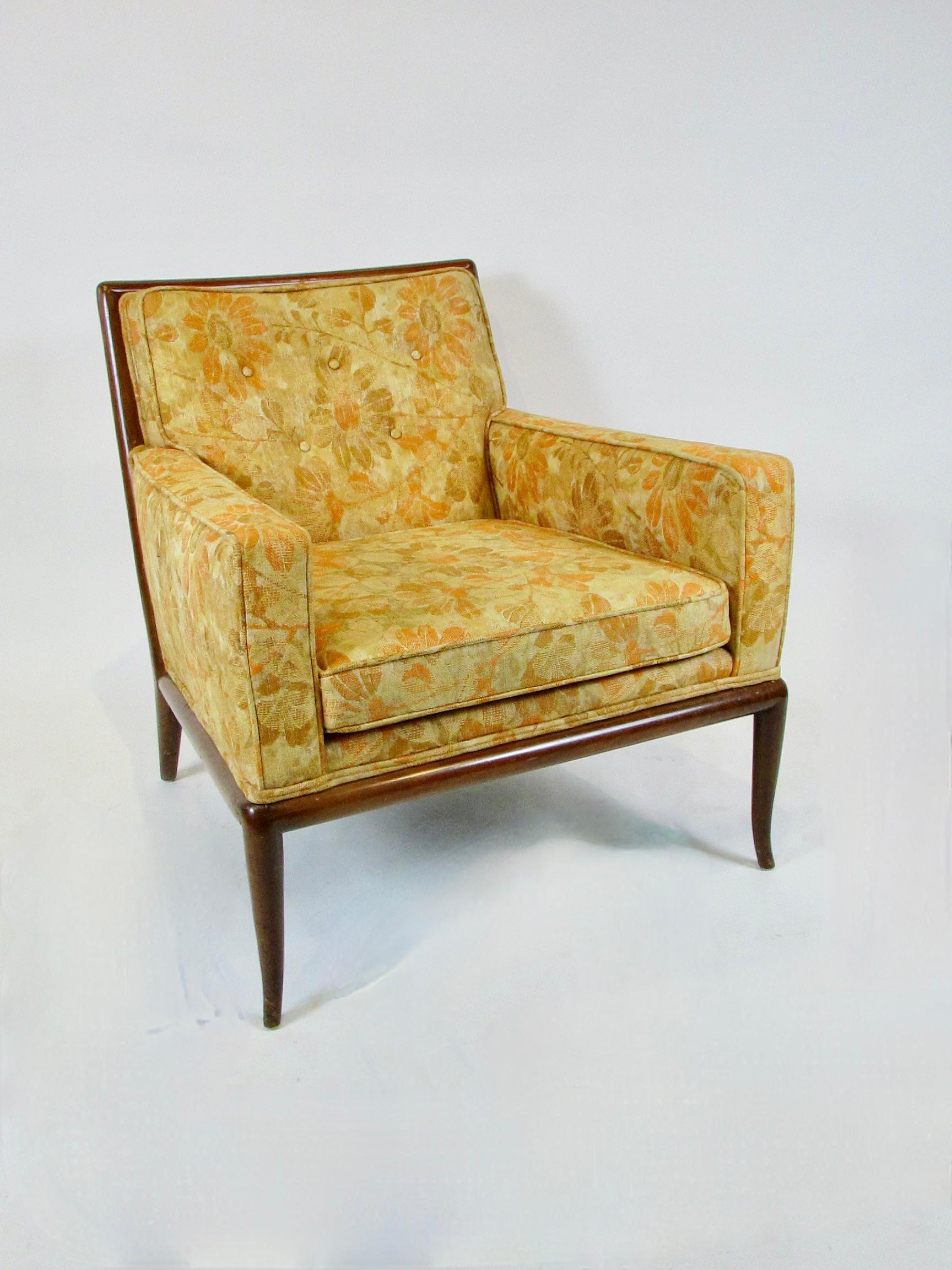 Mid-Century Modern TH Robsjohn Gibbings paire de fauteuils de salon Widdicomb en état d'origine tel qu'il a été trouvé en vente