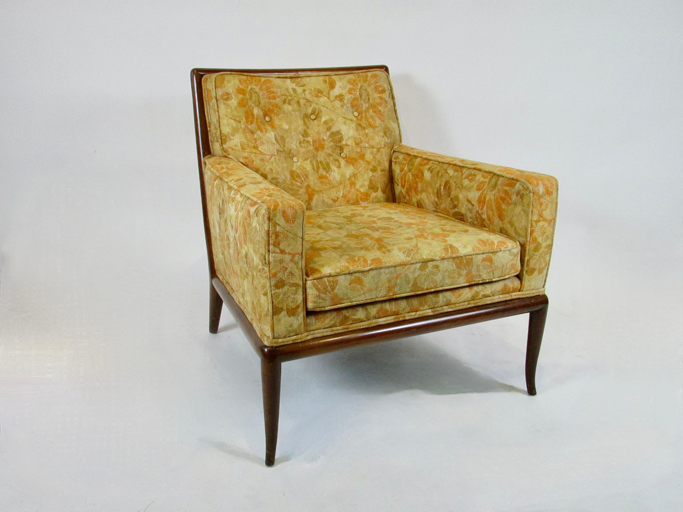 Américain TH Robsjohn Gibbings paire de fauteuils de salon Widdicomb en état d'origine tel qu'il a été trouvé en vente