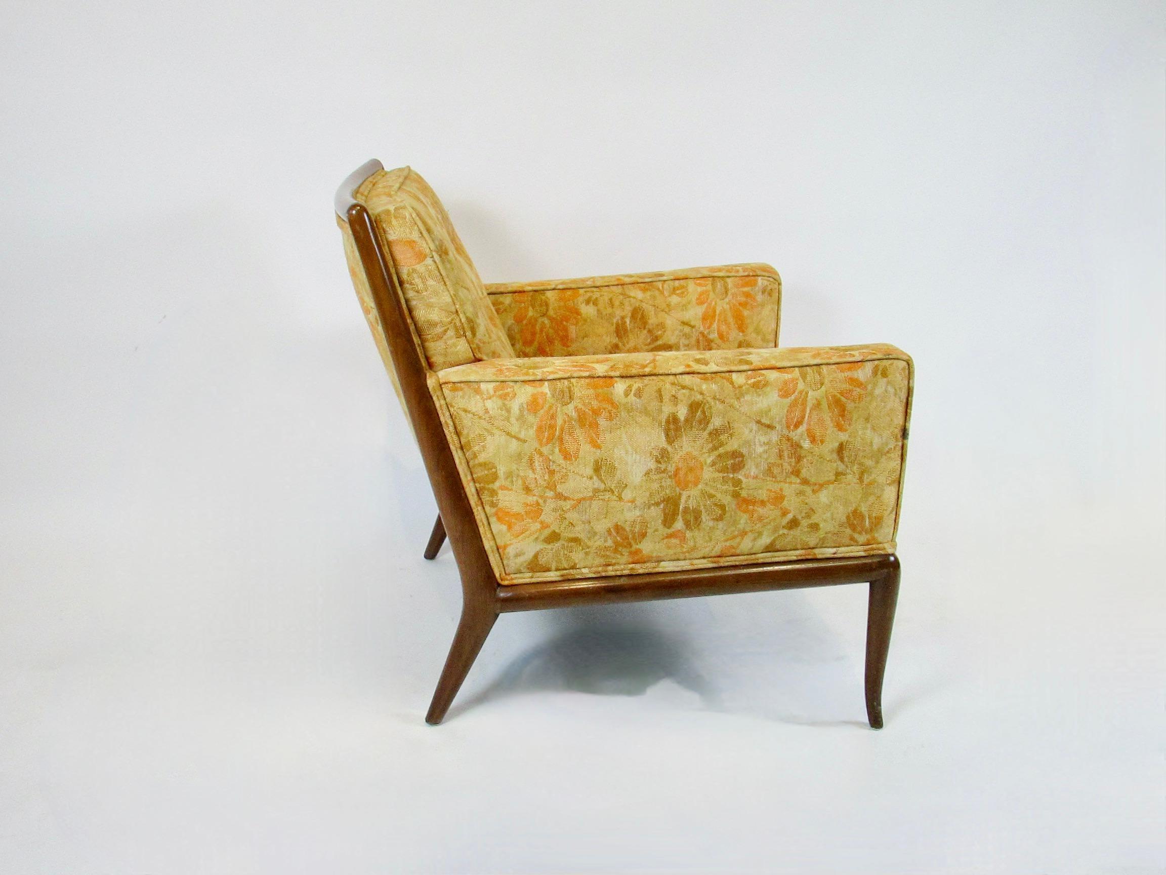Pair TH Robsjohn Gibbings Widdicomb Lounge Chairs in Original as Found Condition In Good Condition For Sale In Ferndale, MI