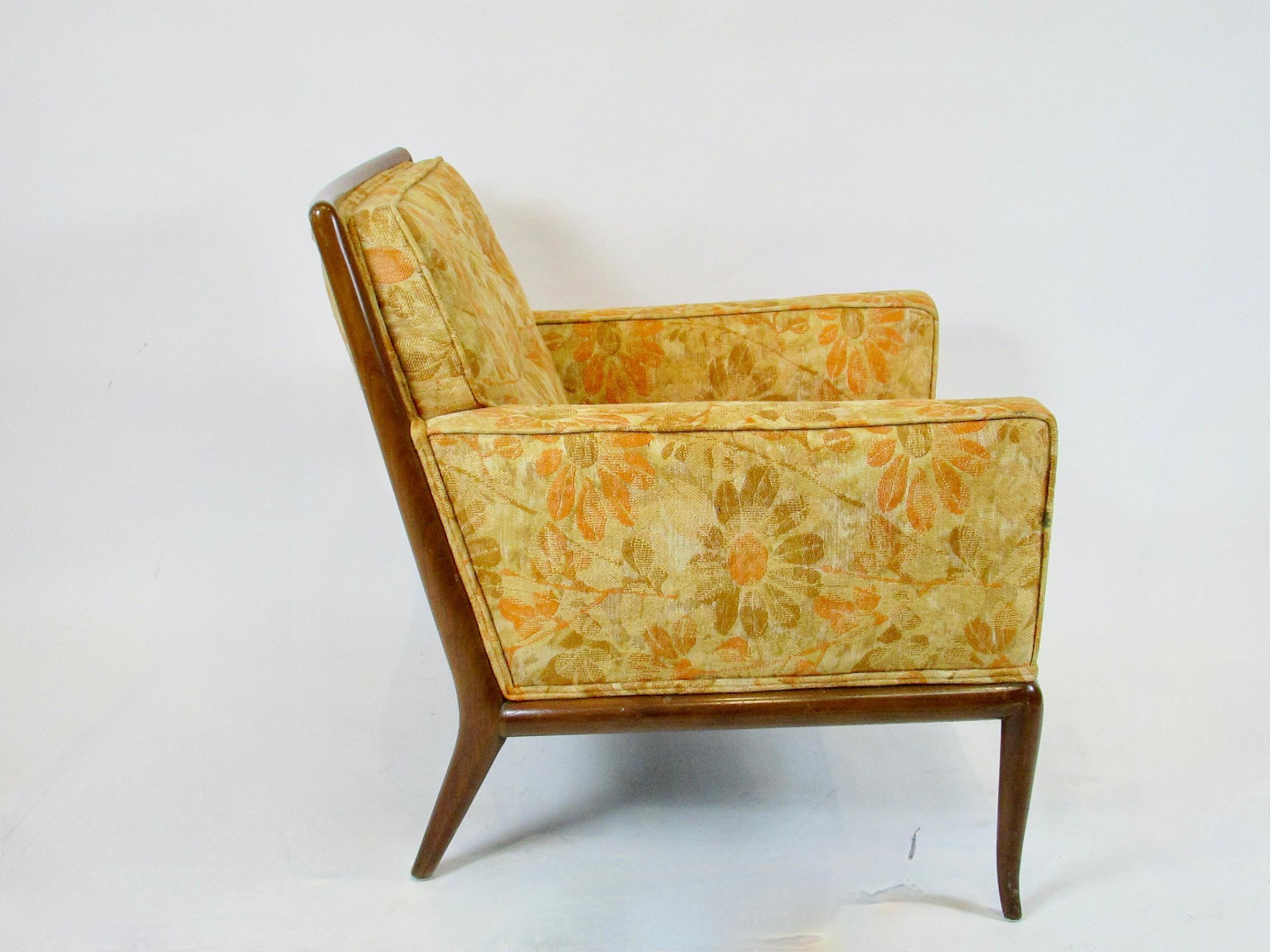 20ième siècle TH Robsjohn Gibbings paire de fauteuils de salon Widdicomb en état d'origine tel qu'il a été trouvé en vente