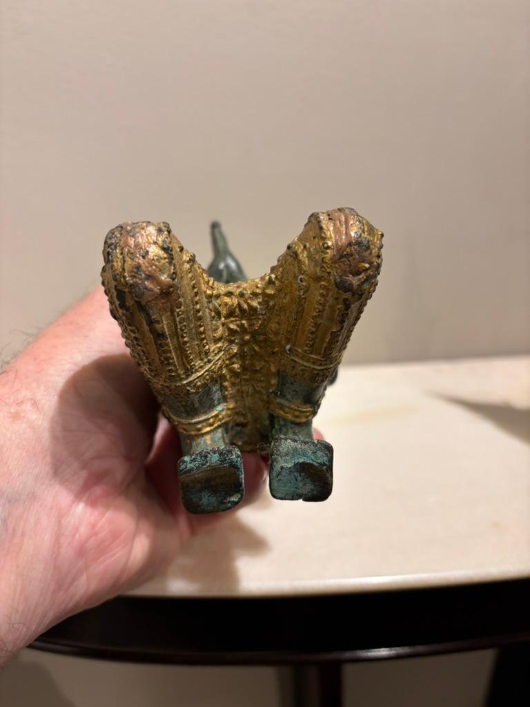 Pair Thai Gilt Bronze Kneeling Sacred Angels,  'White Lotus' Fans Take Notice! For Sale 11