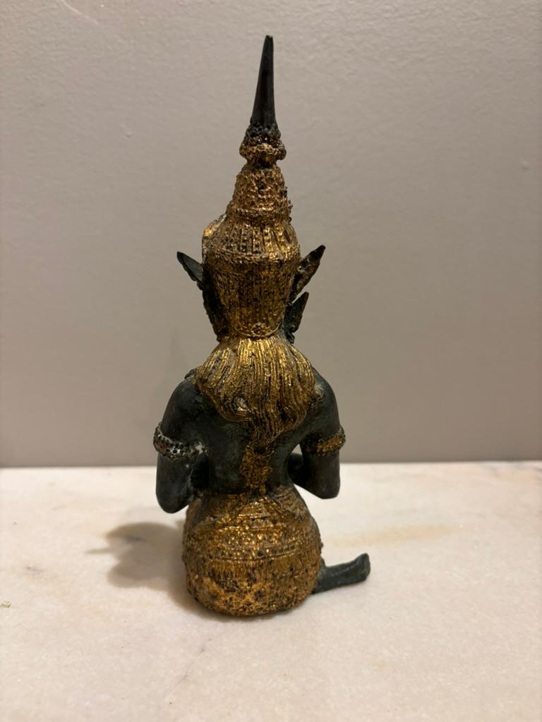 Pair Thai Gilt Bronze Kneeling Sacred Angels,  'White Lotus' Fans Take Notice! For Sale 14