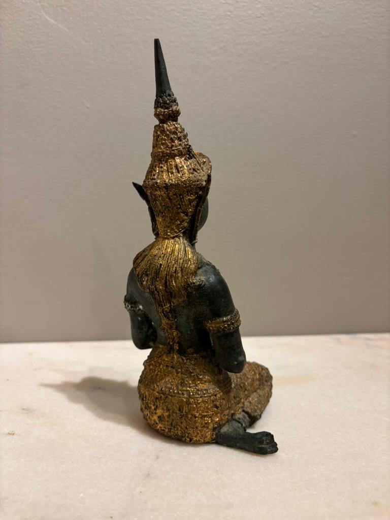 Pair Thai Gilt Bronze Kneeling Sacred Angels,  'White Lotus' Fans Take Notice! For Sale 3