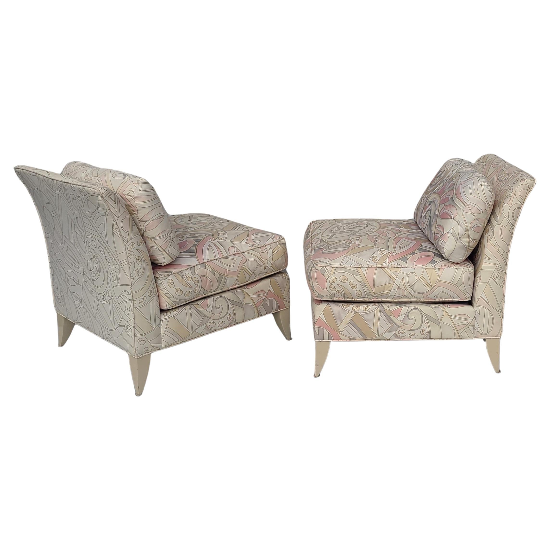 Pair Thayer Coggin Slipper Lounge Chairs For Sale