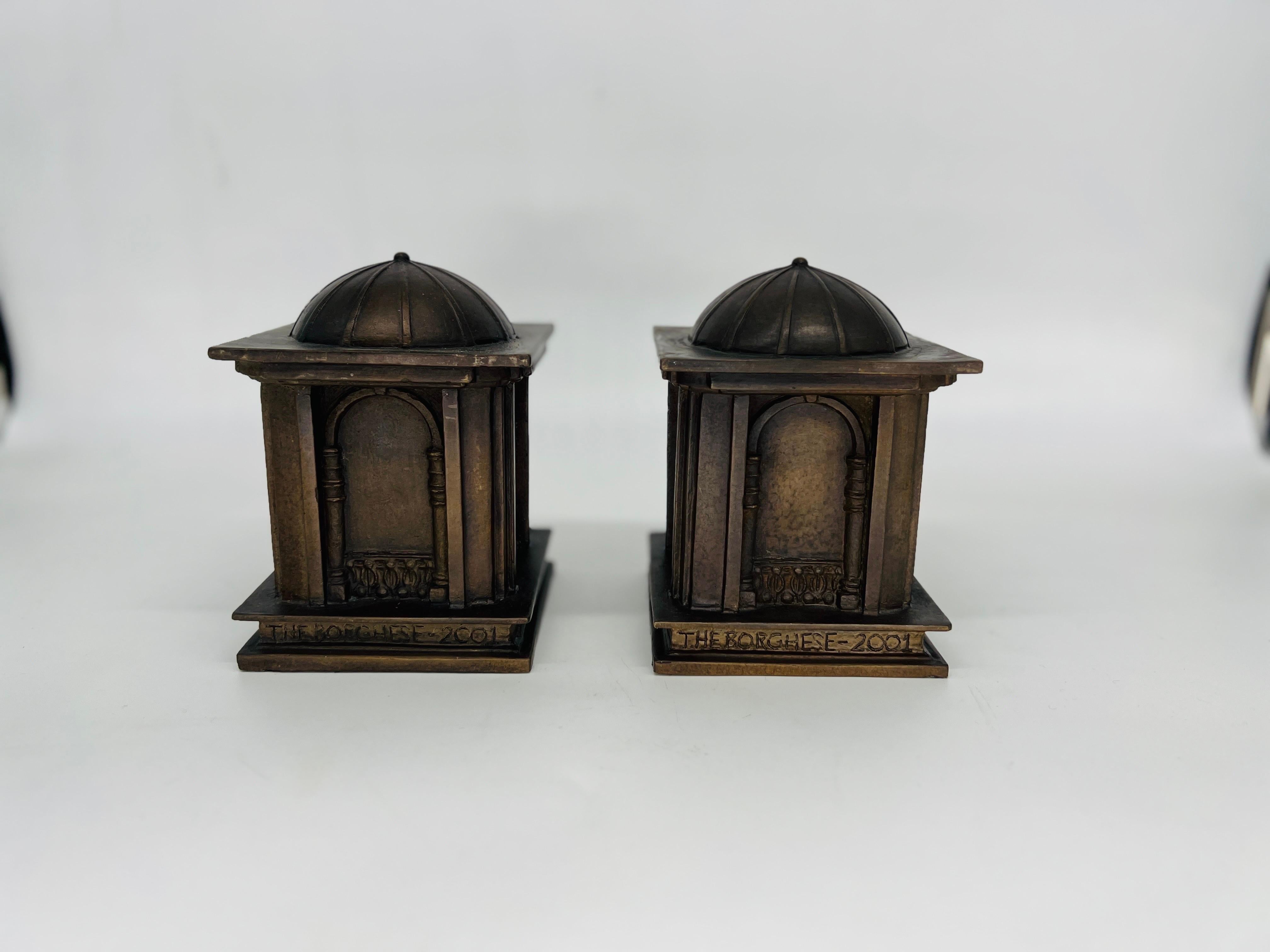 Pair, “The Borghese” Bronze Grand Tour Style Capital Bookends
Each signed to verso illegibly and numbered 22/70 & 45/70.