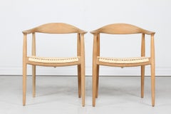 Pair The Chair by Hans J Wegner 503 of Oak + Cane made by Johannes Hansen, 1960s