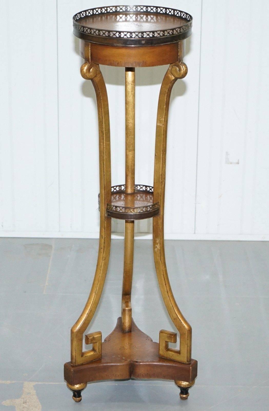 Theodore Alexander Three-Tiered Lamp Wine Side End Tables Jardiniere Stands Pair 2
