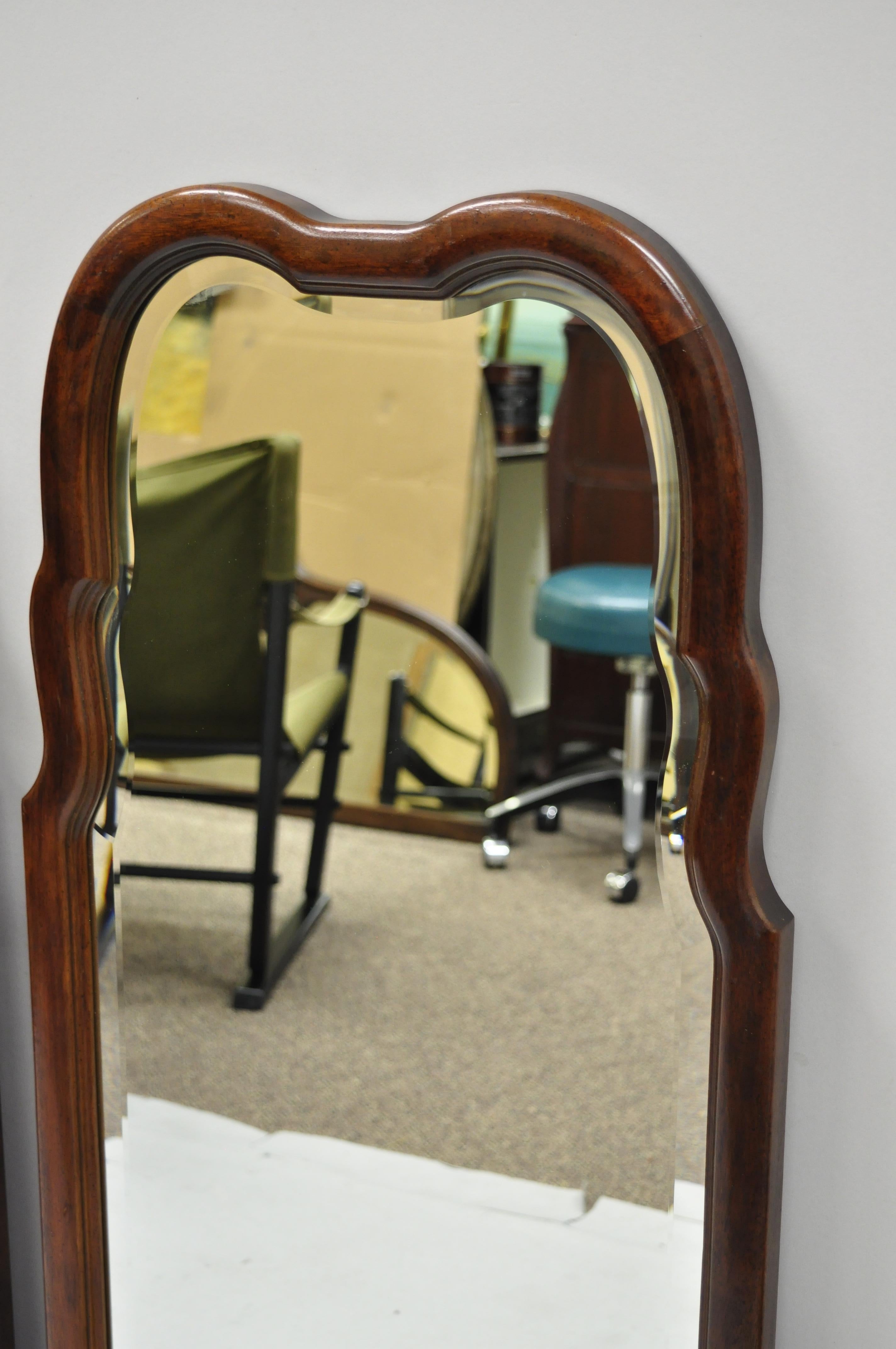 Late 20th Century Thomasville Hollywood Regency French Arched Beveled Glass Console Mirrors, Pair