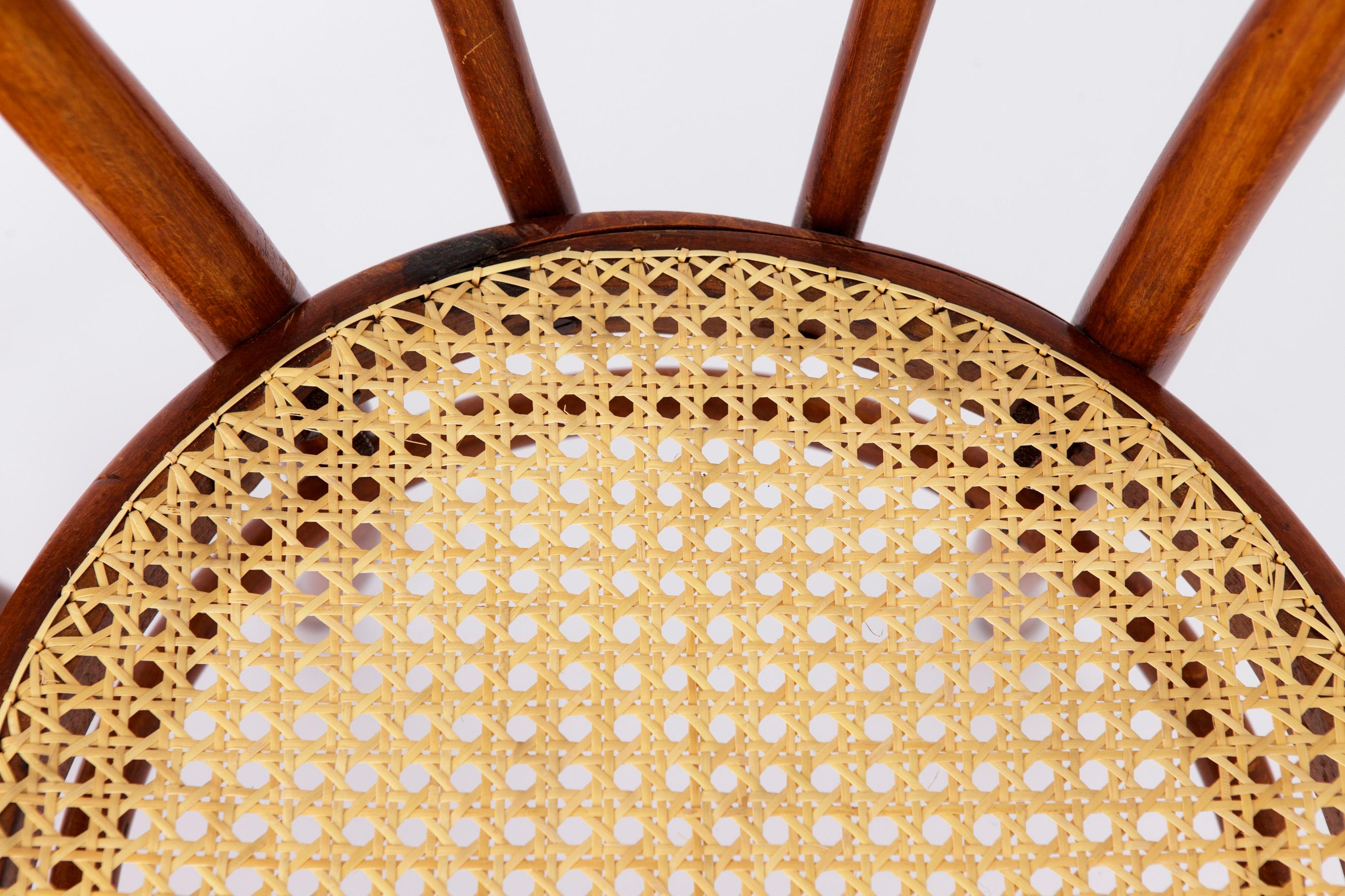 Mid-Century Modern Pair Thonet Style Chairs Bentwood 1950s Vintage For Sale