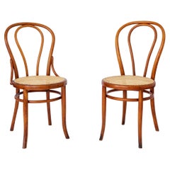 Pair Thonet Style Chairs Bentwood 1950s Vintage