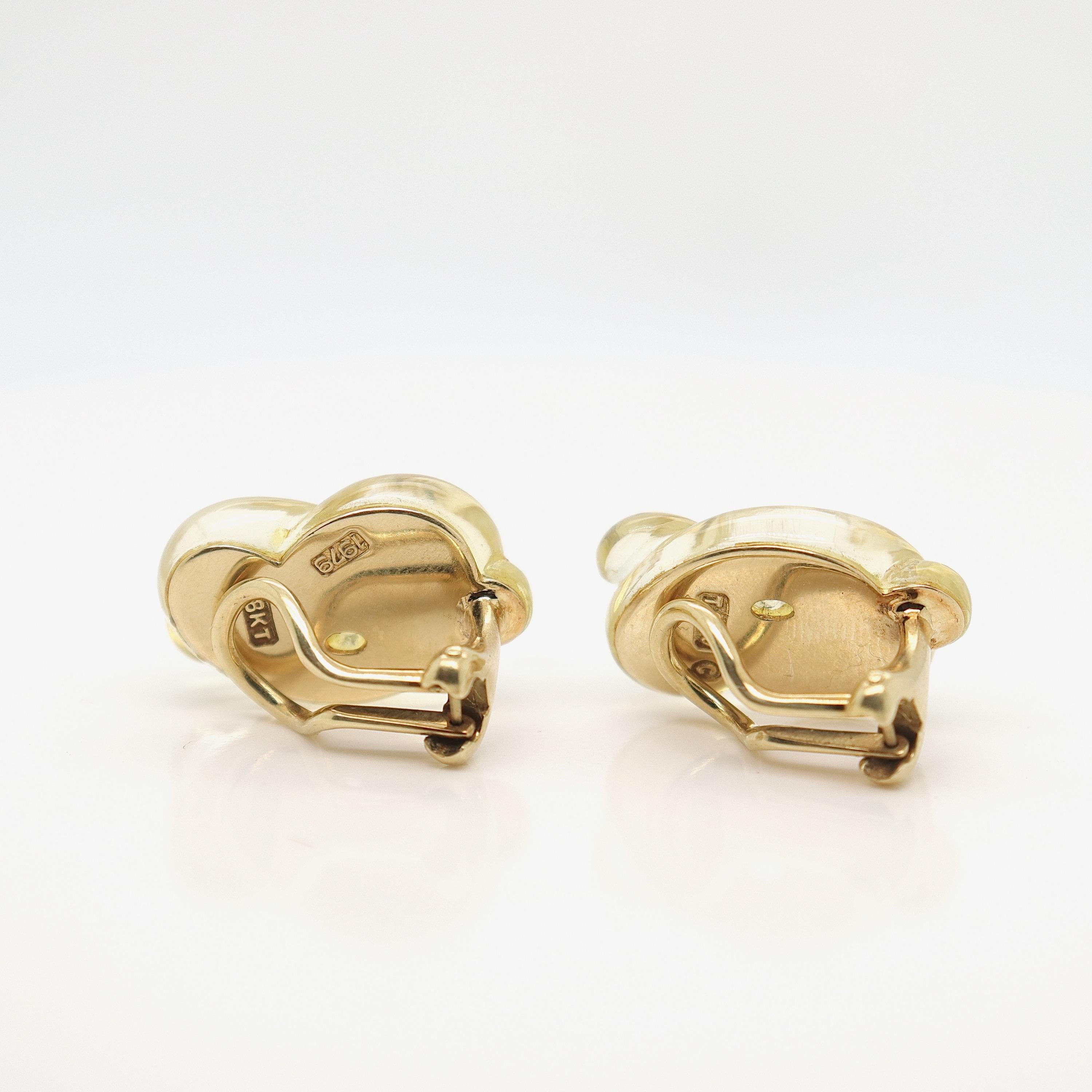 Pair Tiffany & Co 18K Gold & Glass Modern Pretzel Earrings by Angela Cummings For Sale 4