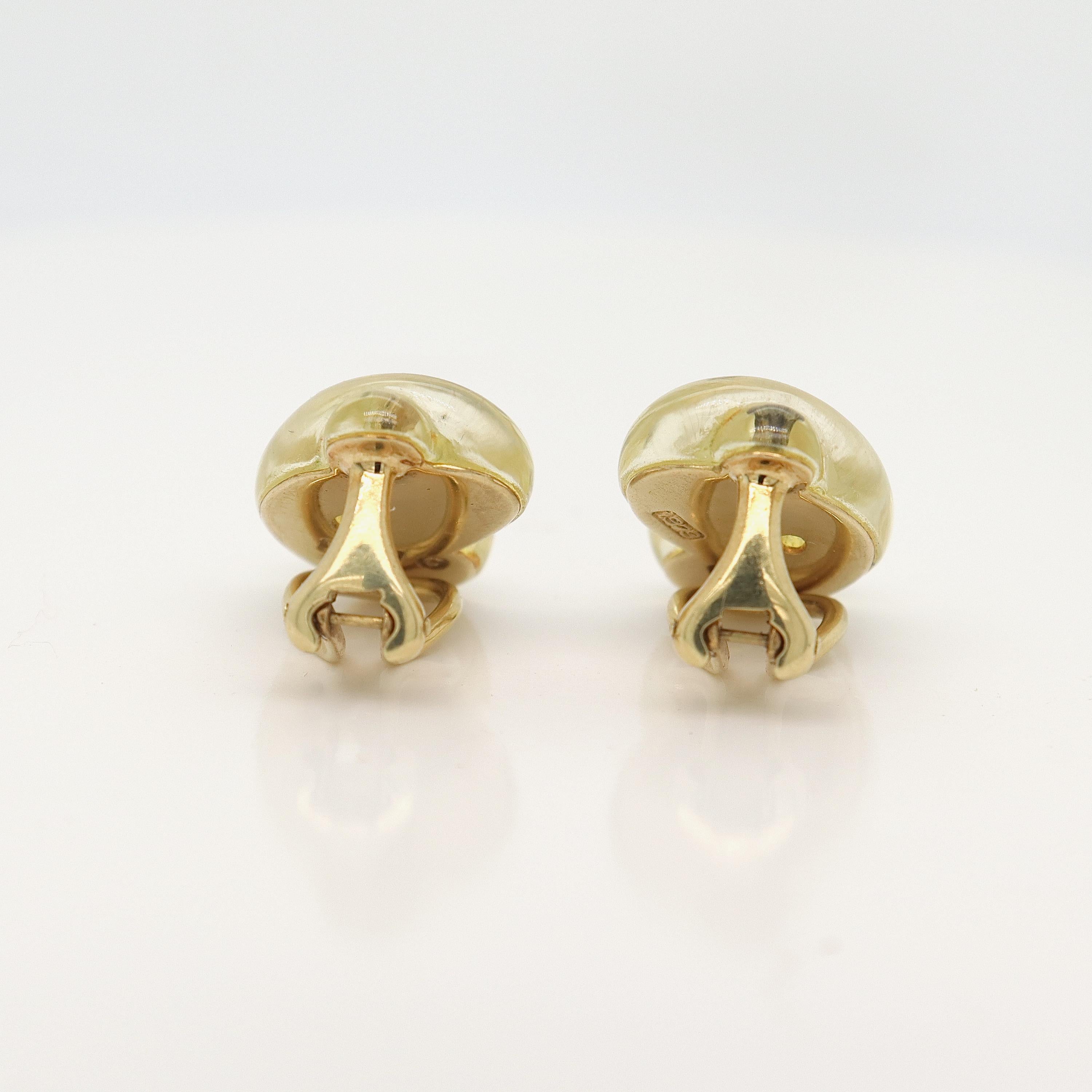 Pair Tiffany & Co 18K Gold & Glass Modern Pretzel Earrings by Angela Cummings For Sale 1