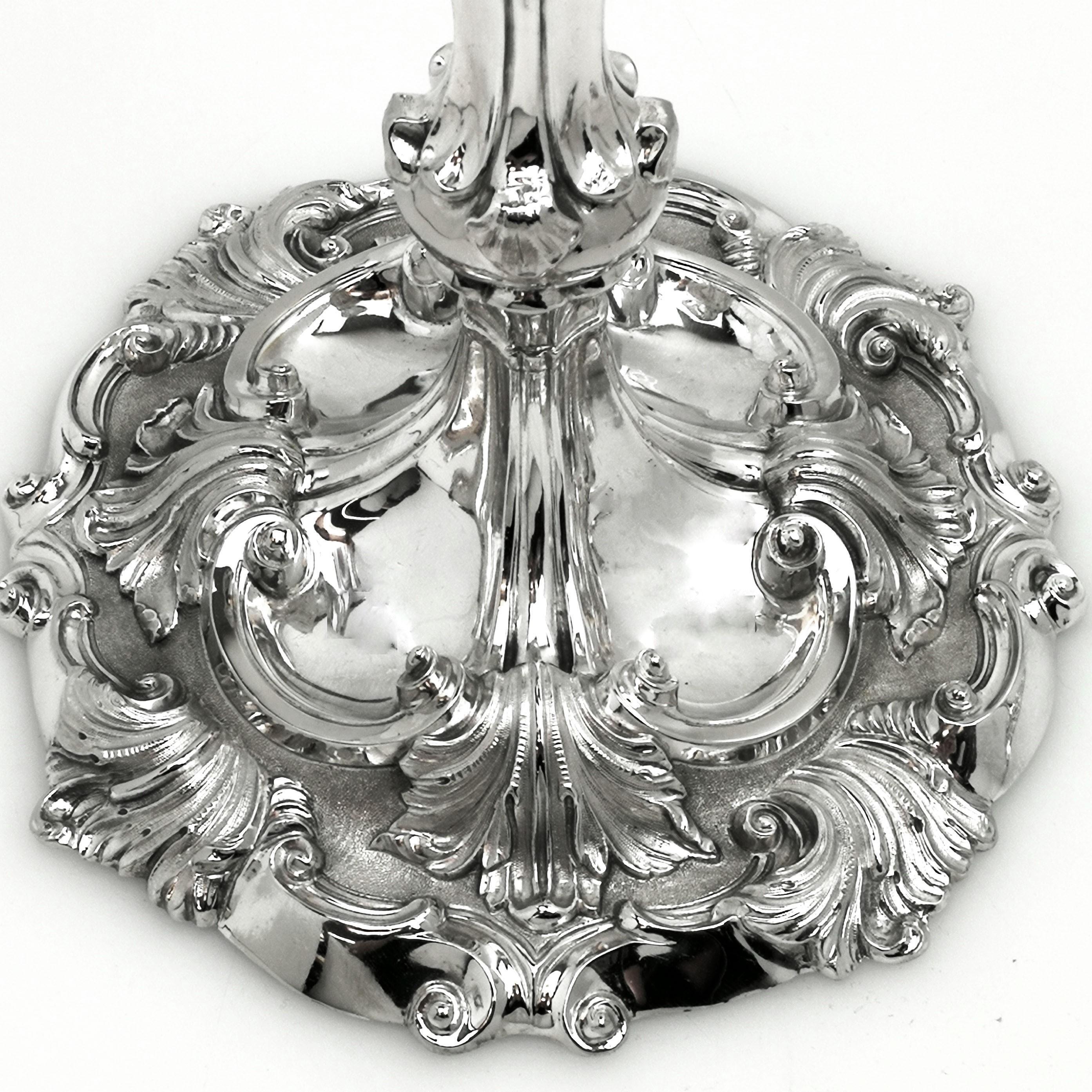 Pair Tiffany & Co Sterling Silver Candelabra Candlesticks English Hallmark 1956  6